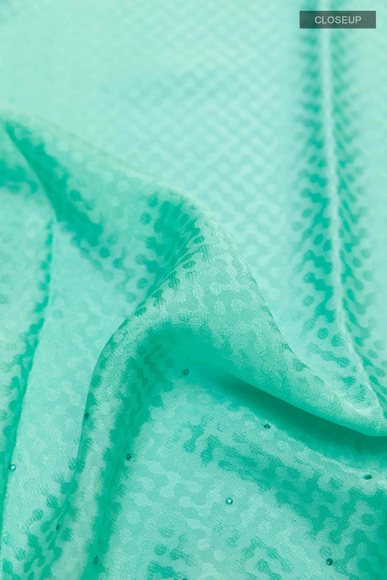 Sea Green Satin Silk Saree