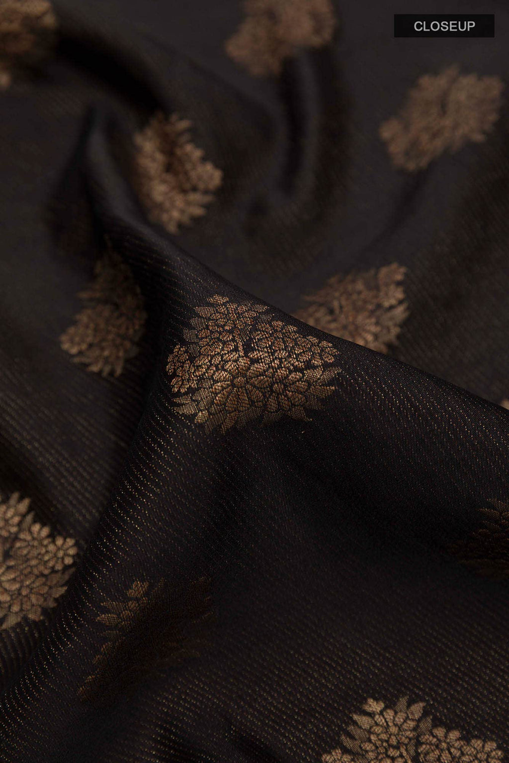 Black Mysore Crepe Saree