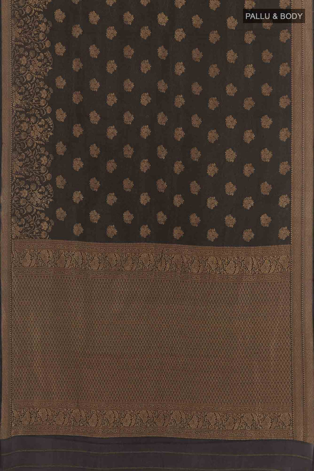 Black Mysore Crepe Saree