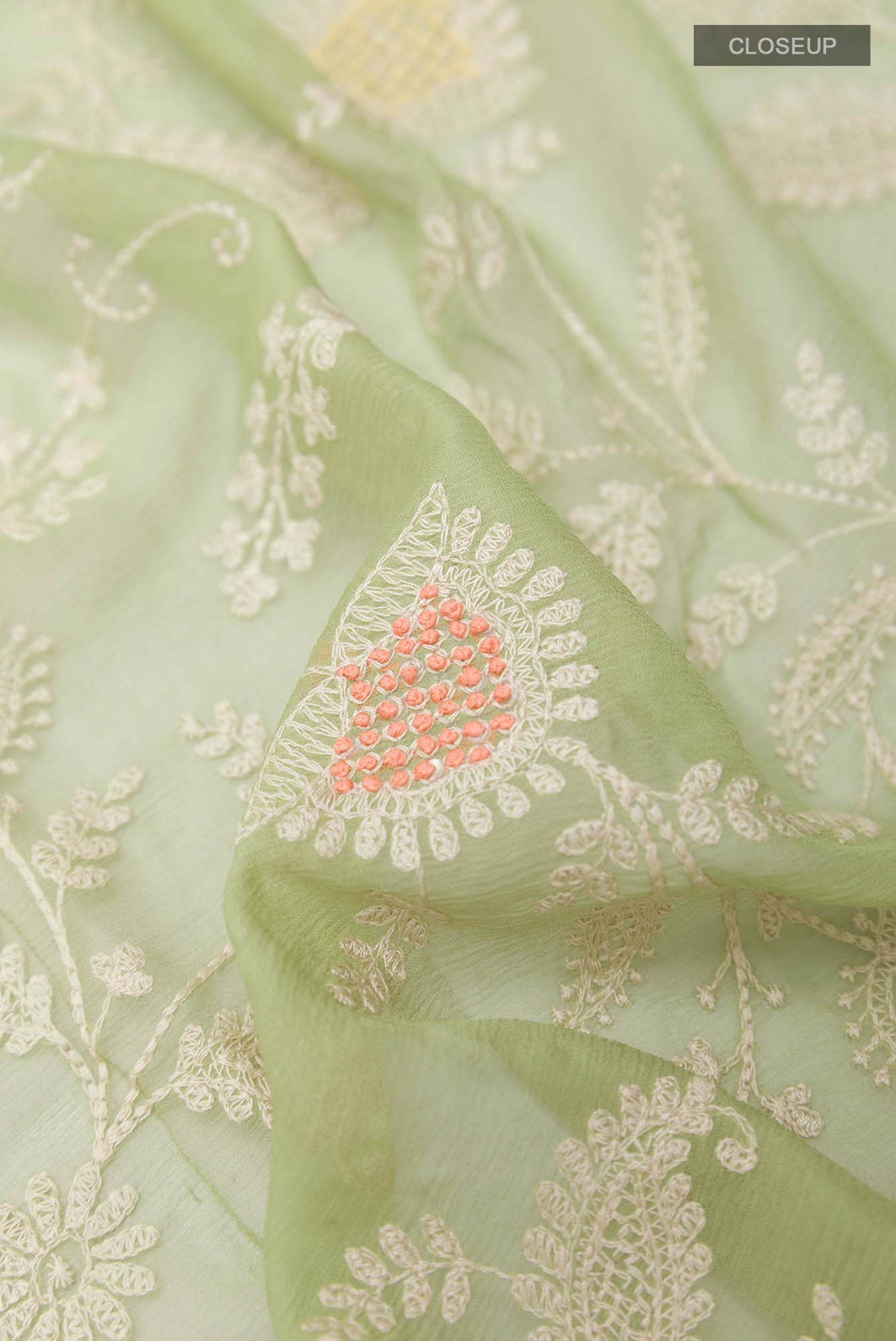 Green Chiffon Saree