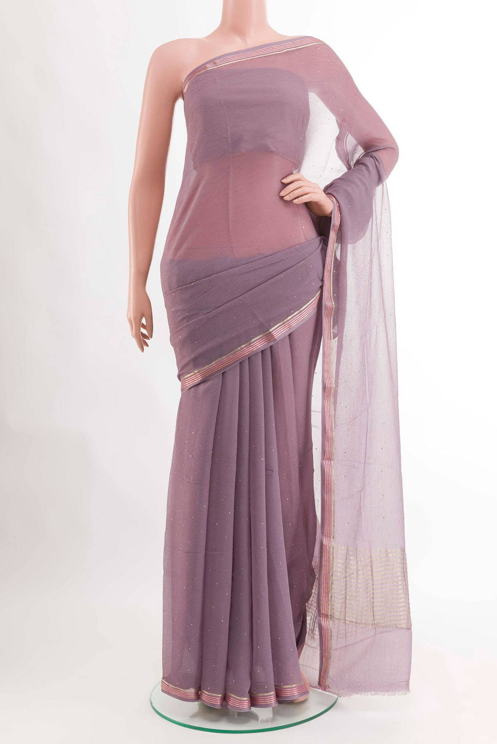 Lavender Chiffon Saree