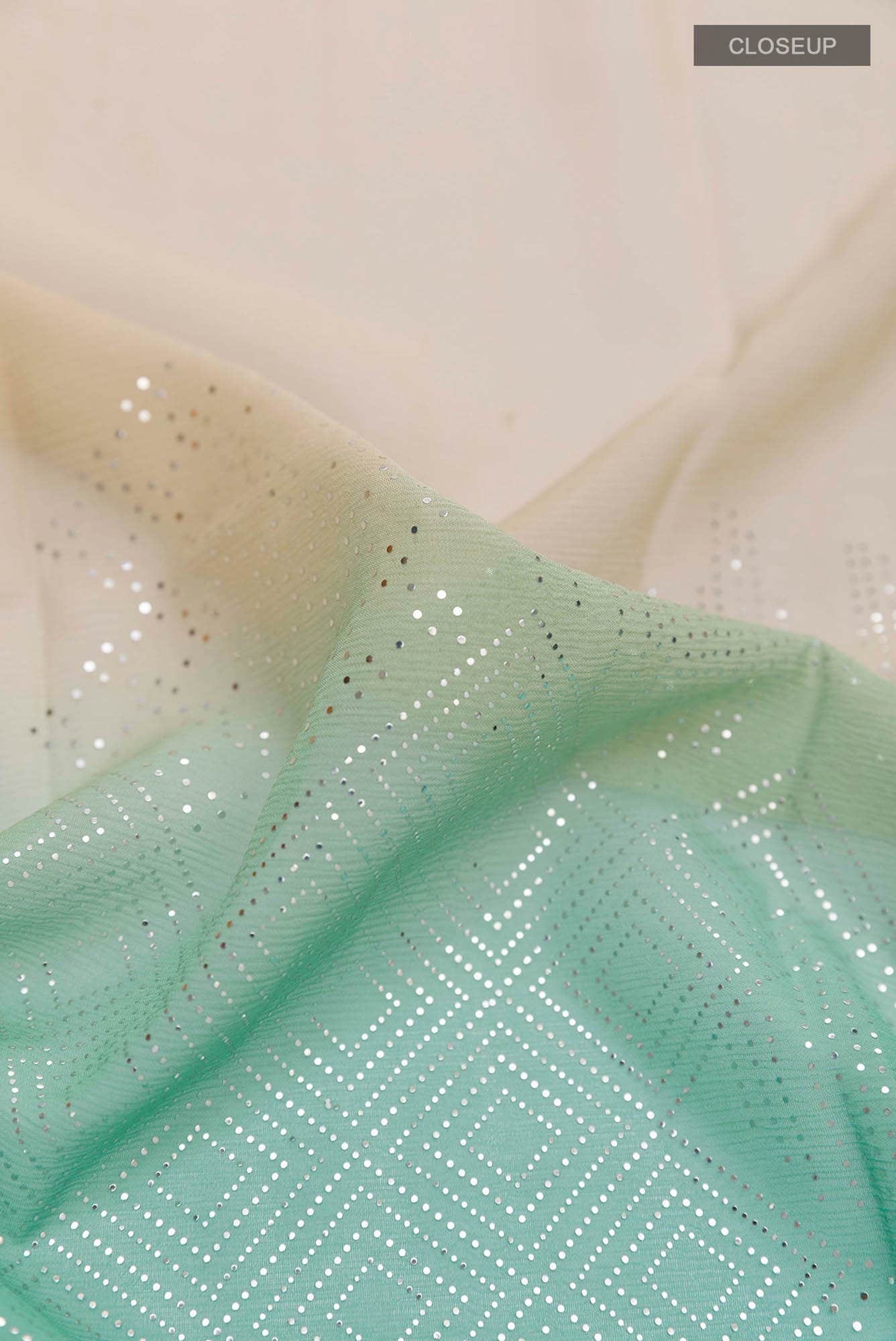 Green Dual Tone Chiffon Saree