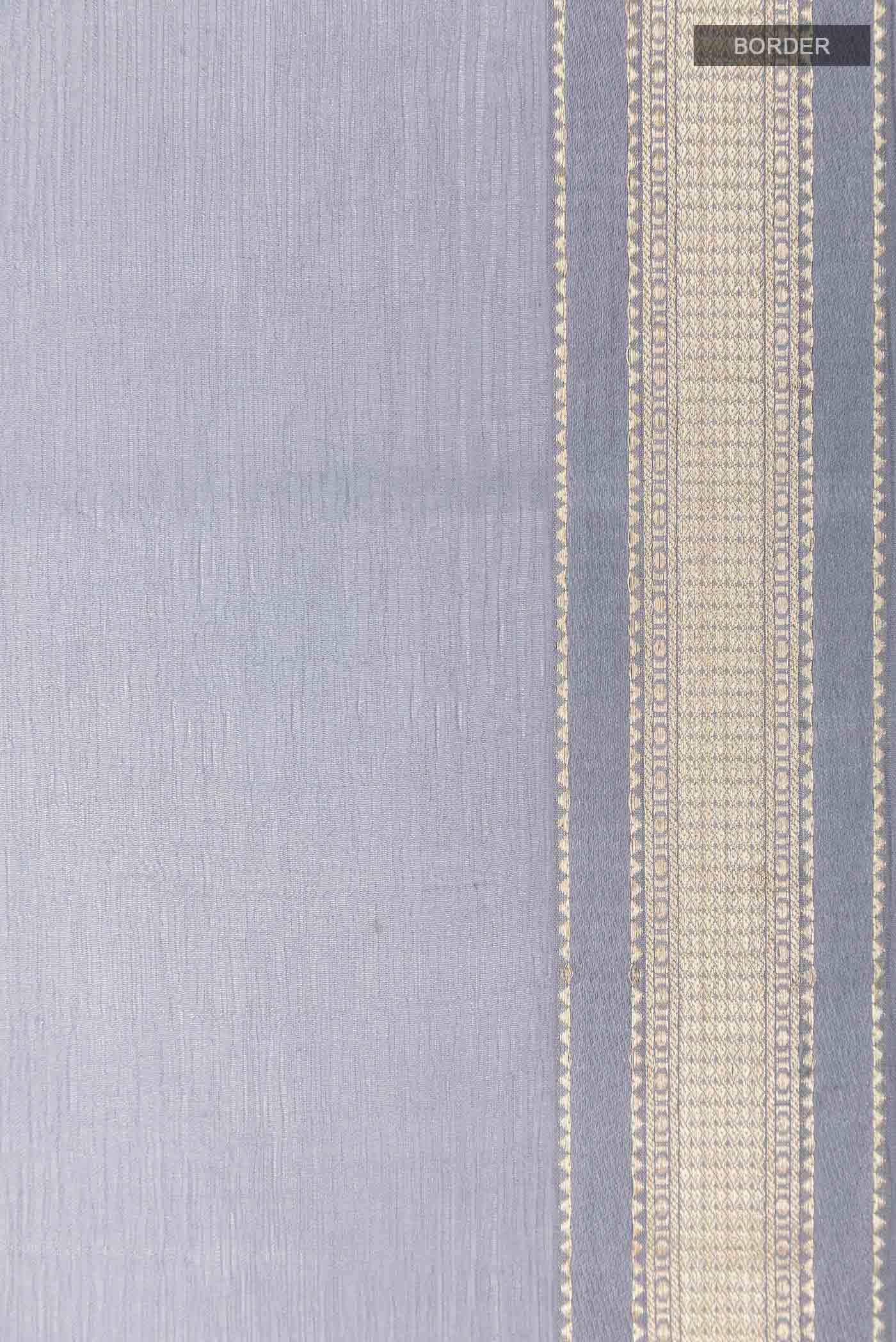 Grey Mysore Chiffon Saree