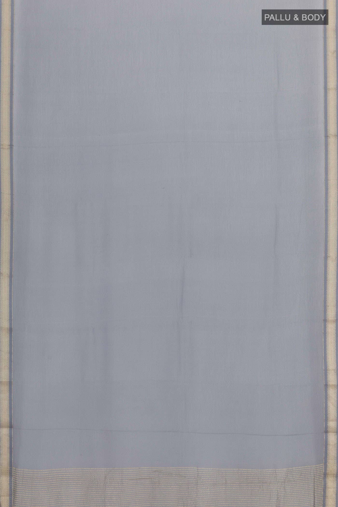 Grey Mysore Chiffon Saree