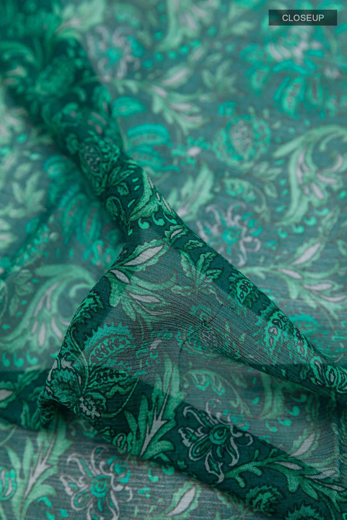 Green Chiffon Saree