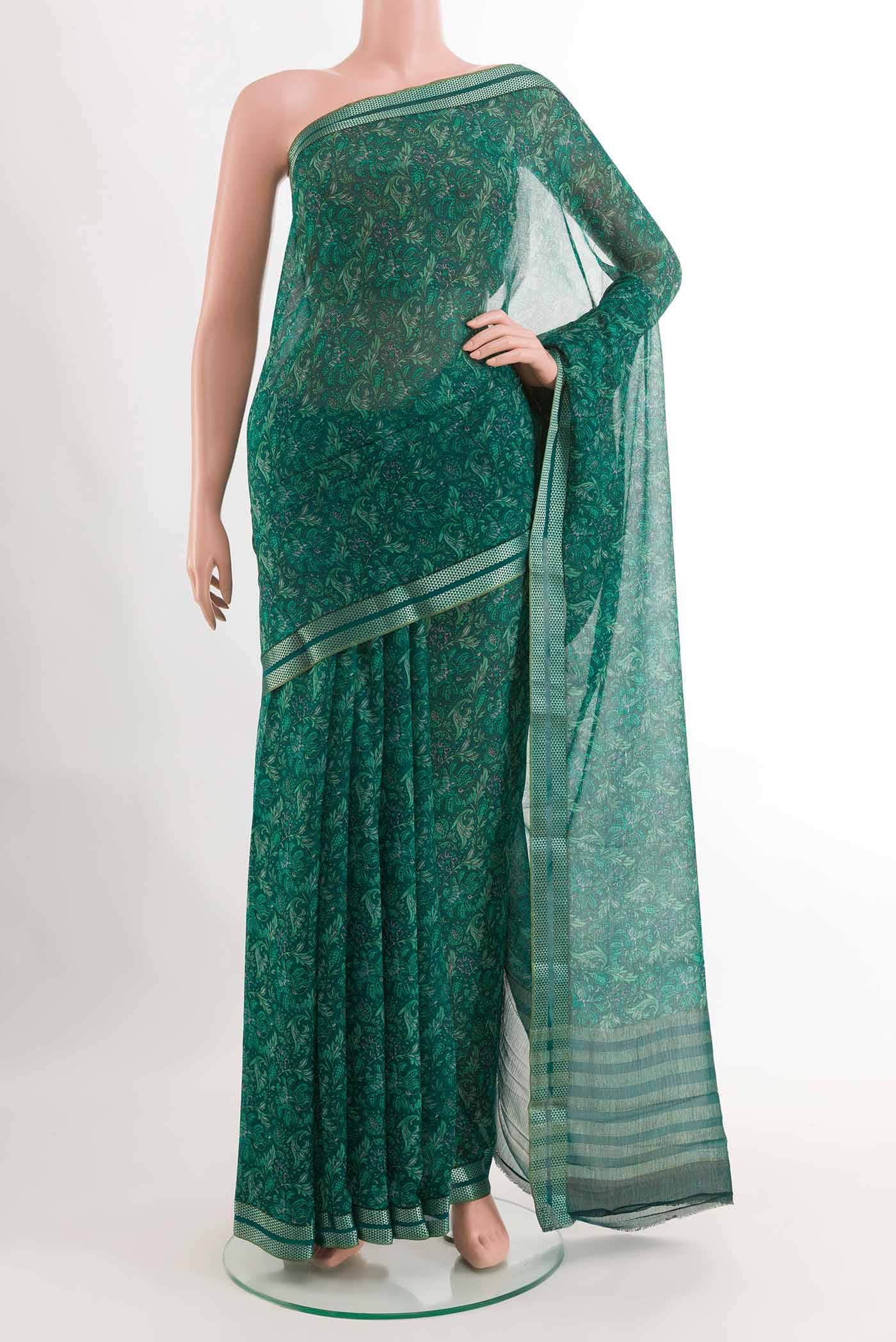 Green Chiffon Saree