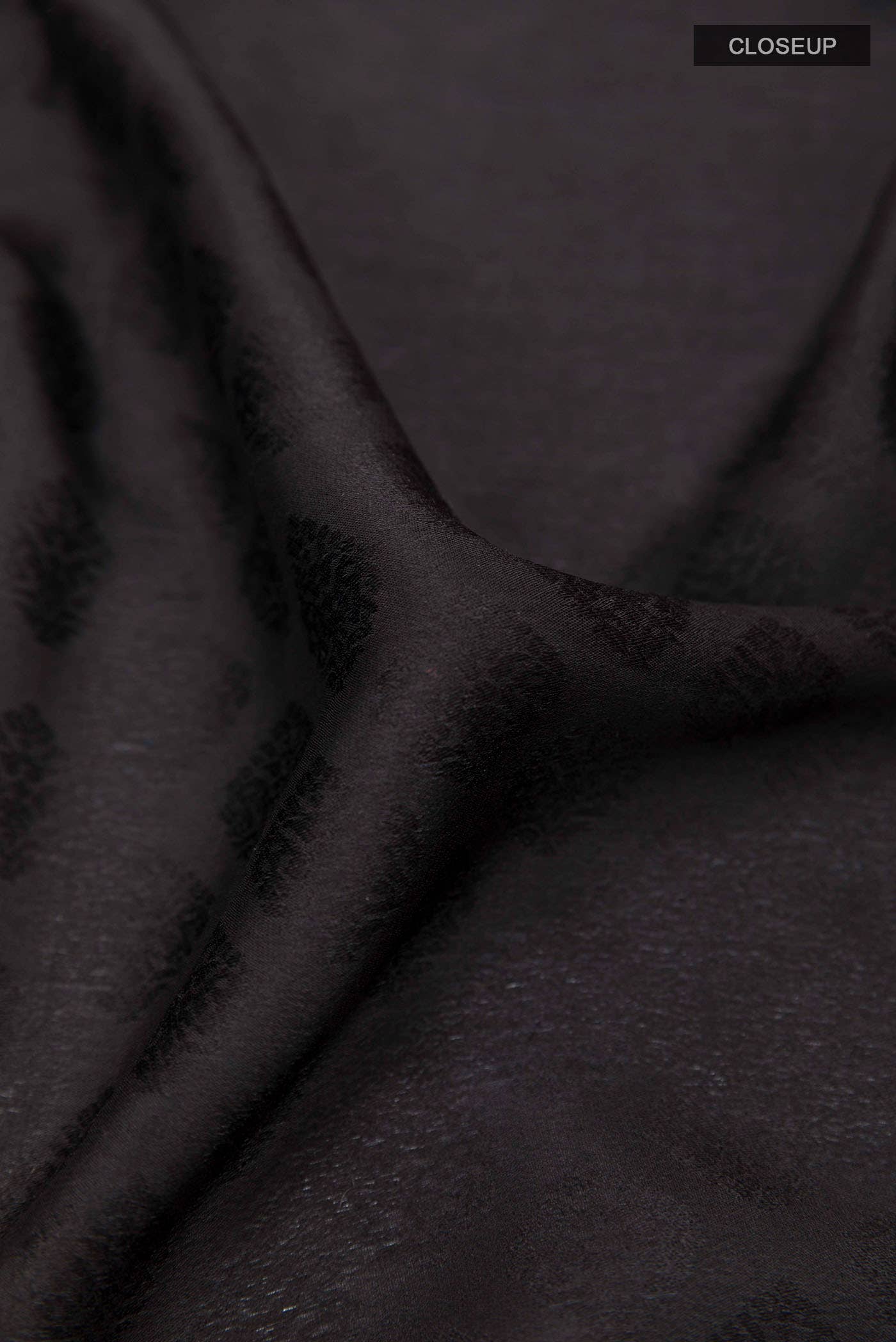 Black Mysore Crepe Saree