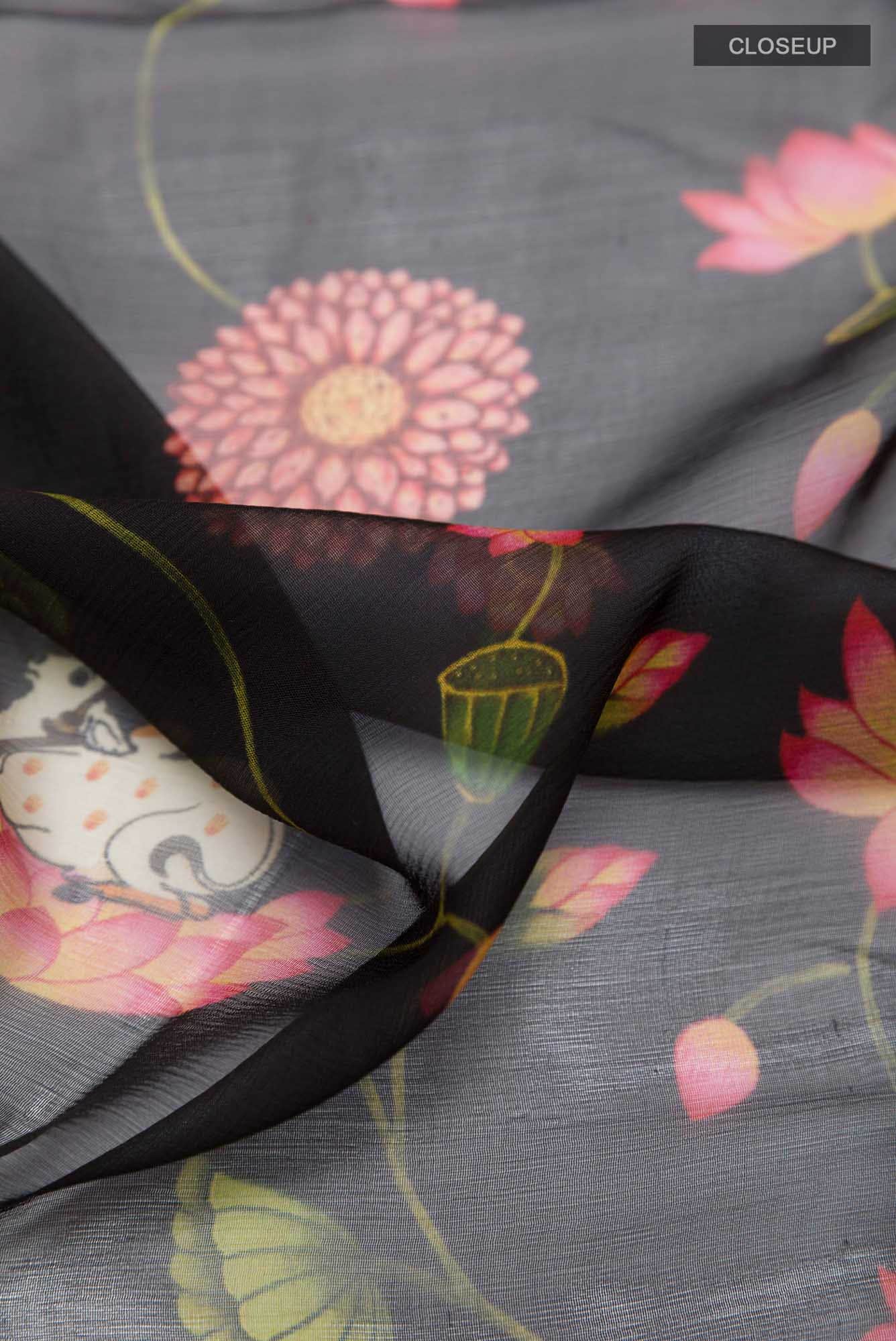 Black Chiffon Saree