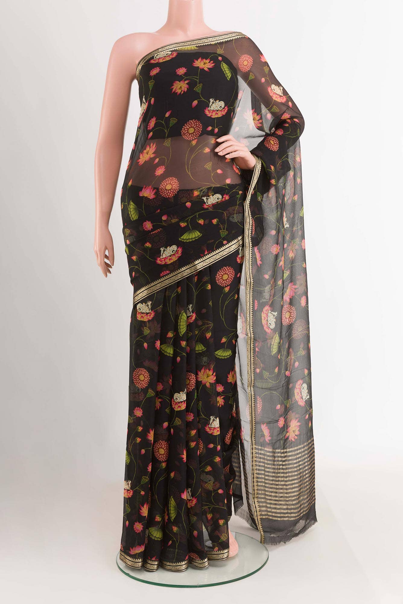 Black Chiffon Saree