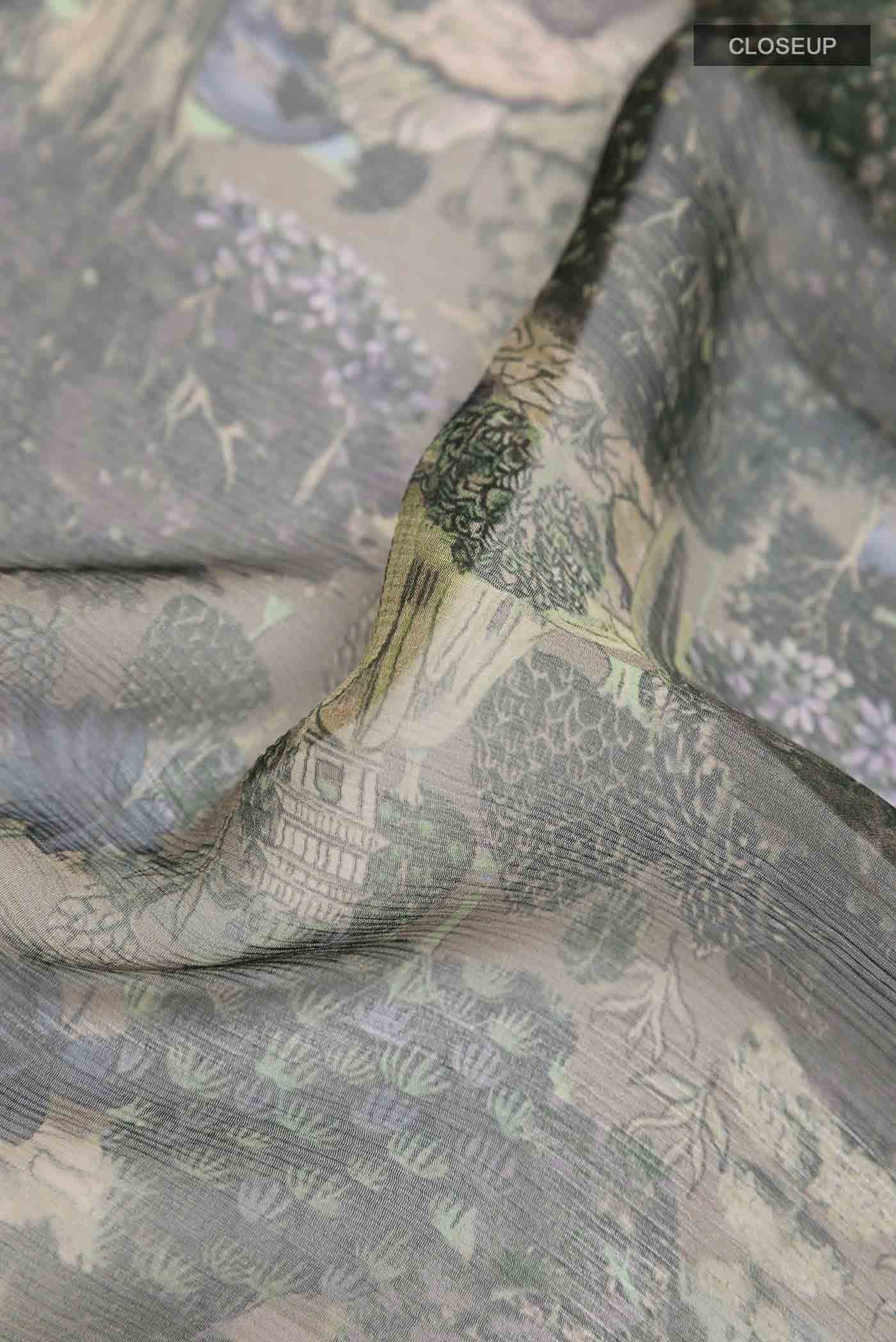 Green Chiffon Saree