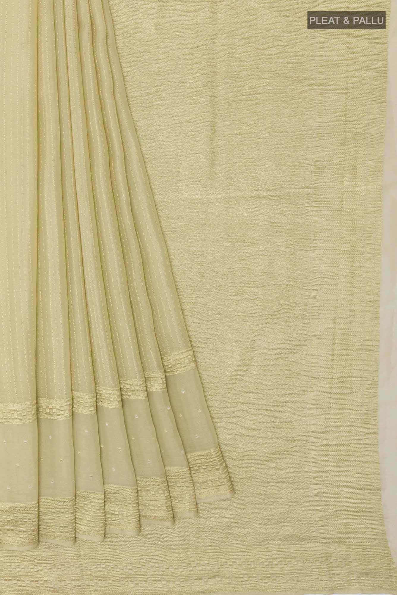 Off White Mysore Georgette Saree