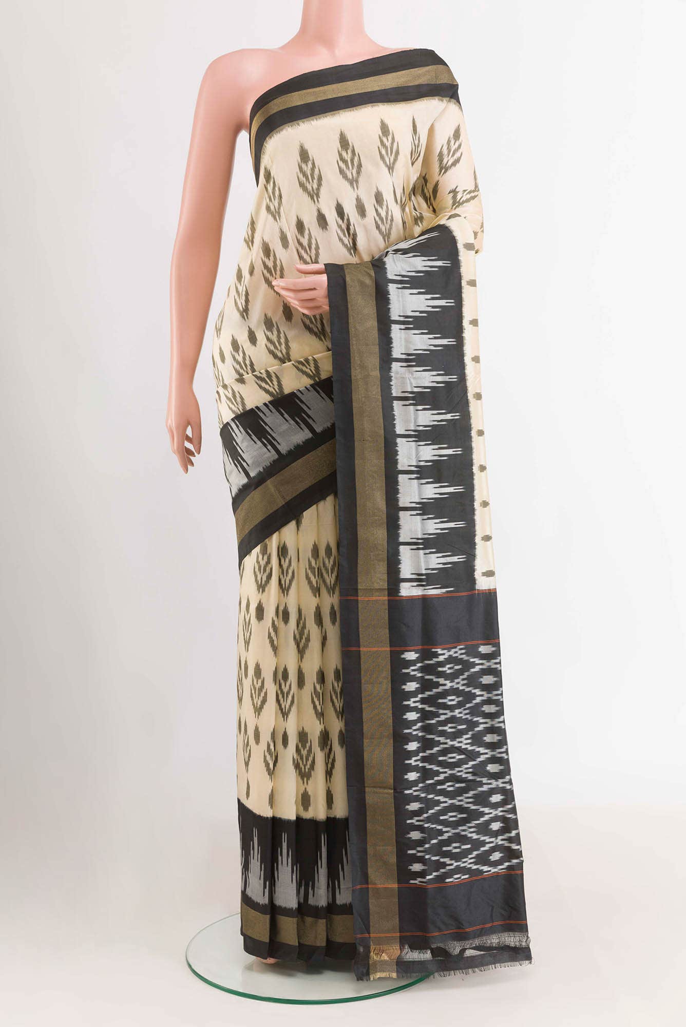Off White Pochampally Saree