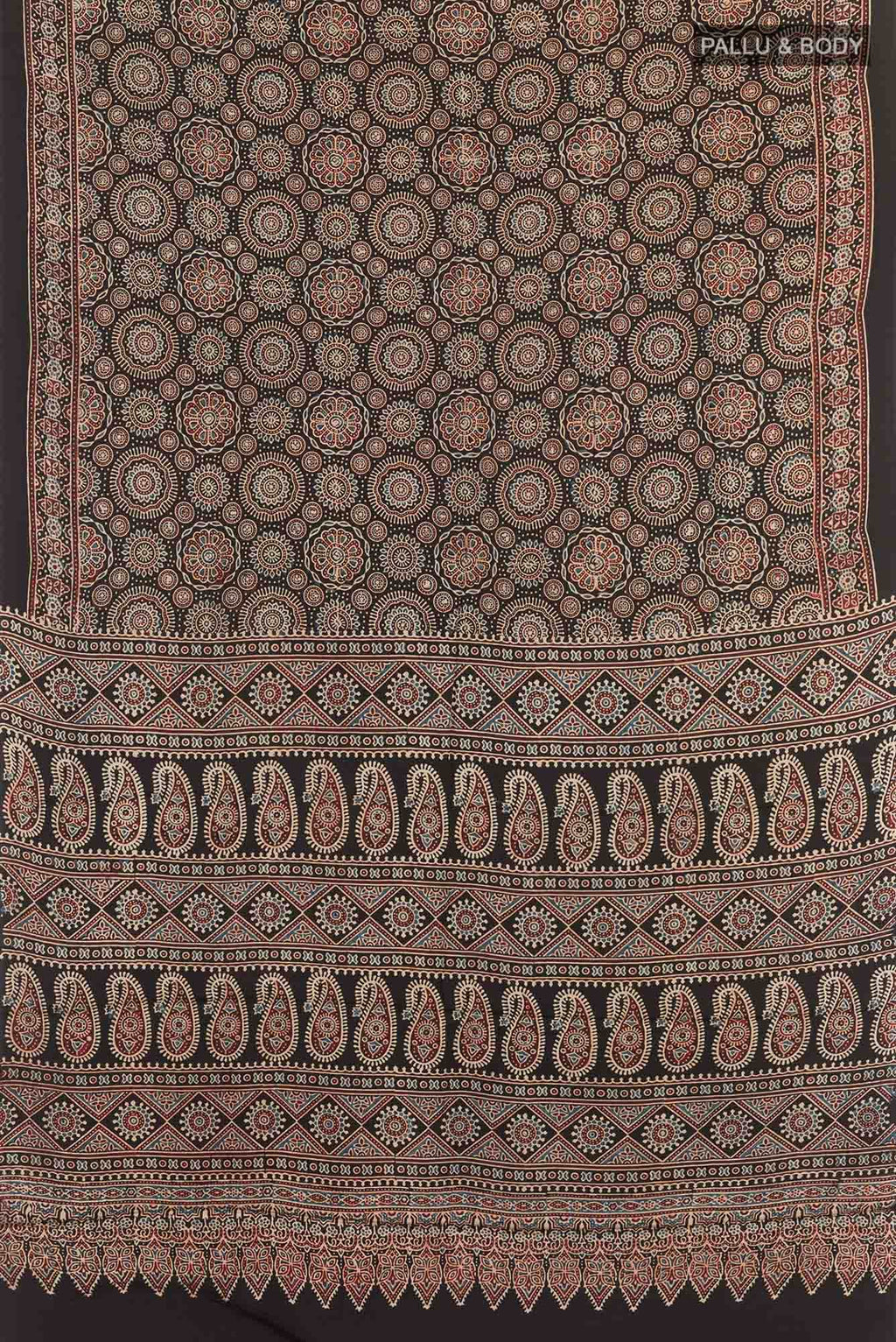 Black Printed Silk Saree