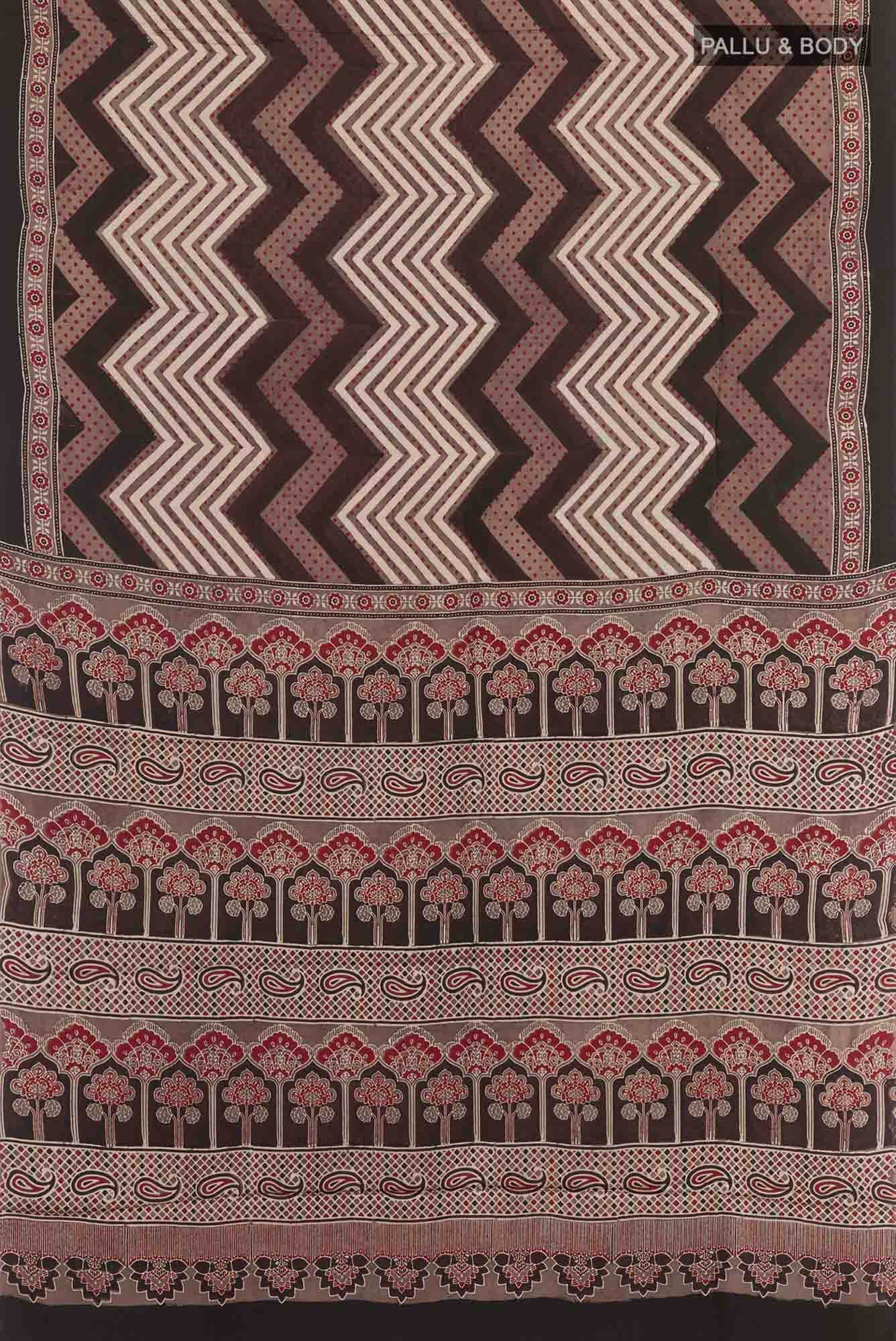 Black Printed Silk Saree