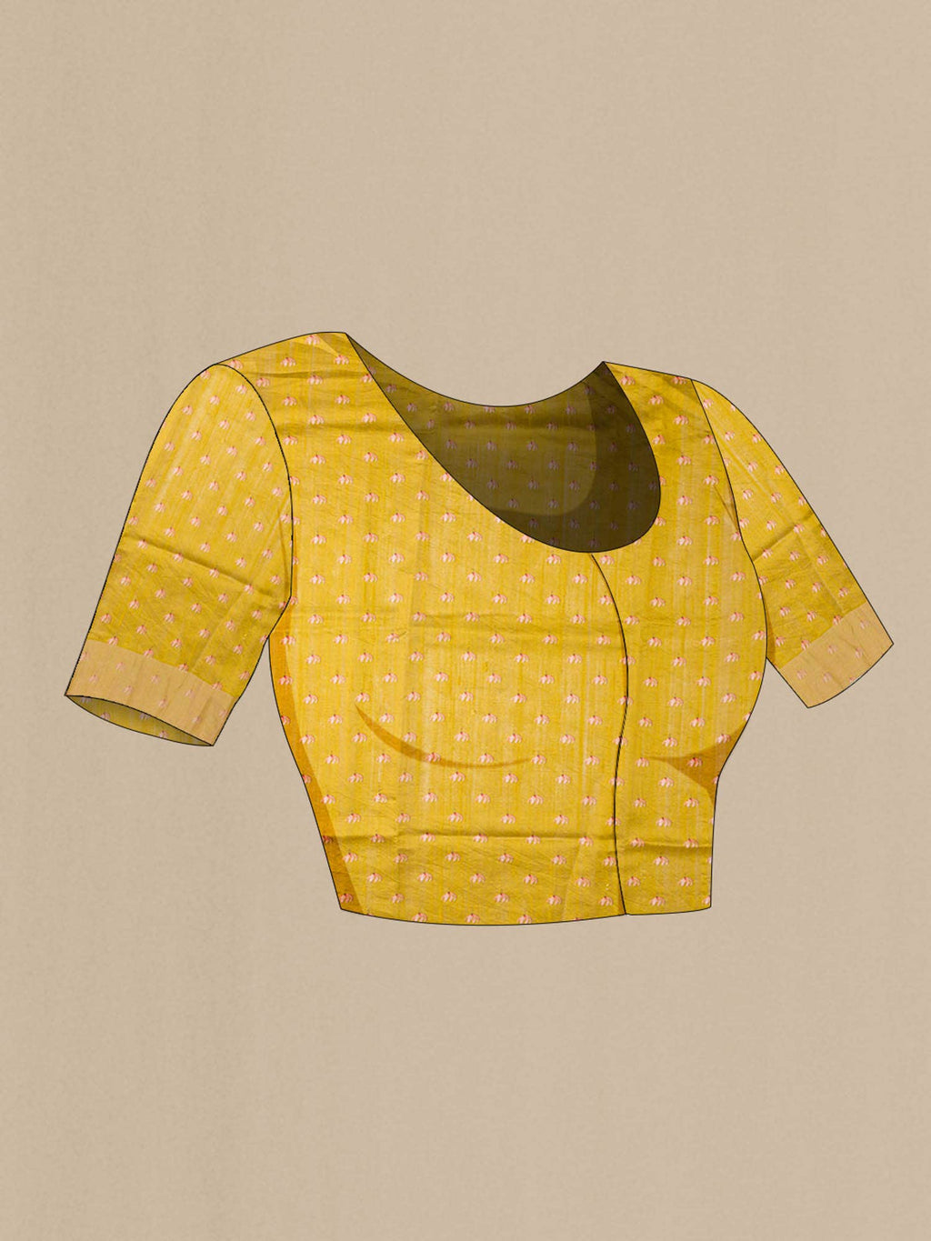 Yellow Tussar Silk Saree