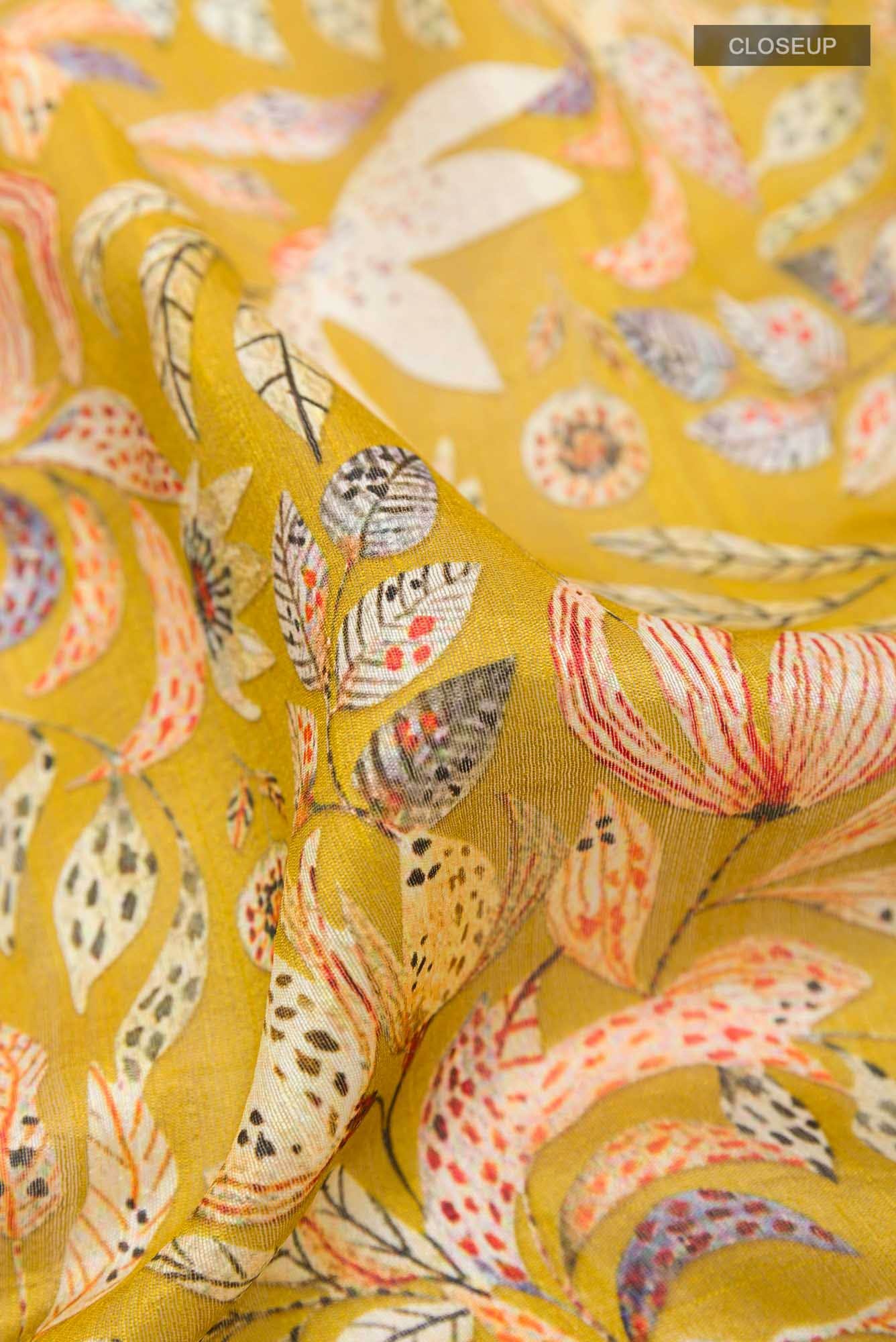 Yellow Tussar Silk Saree