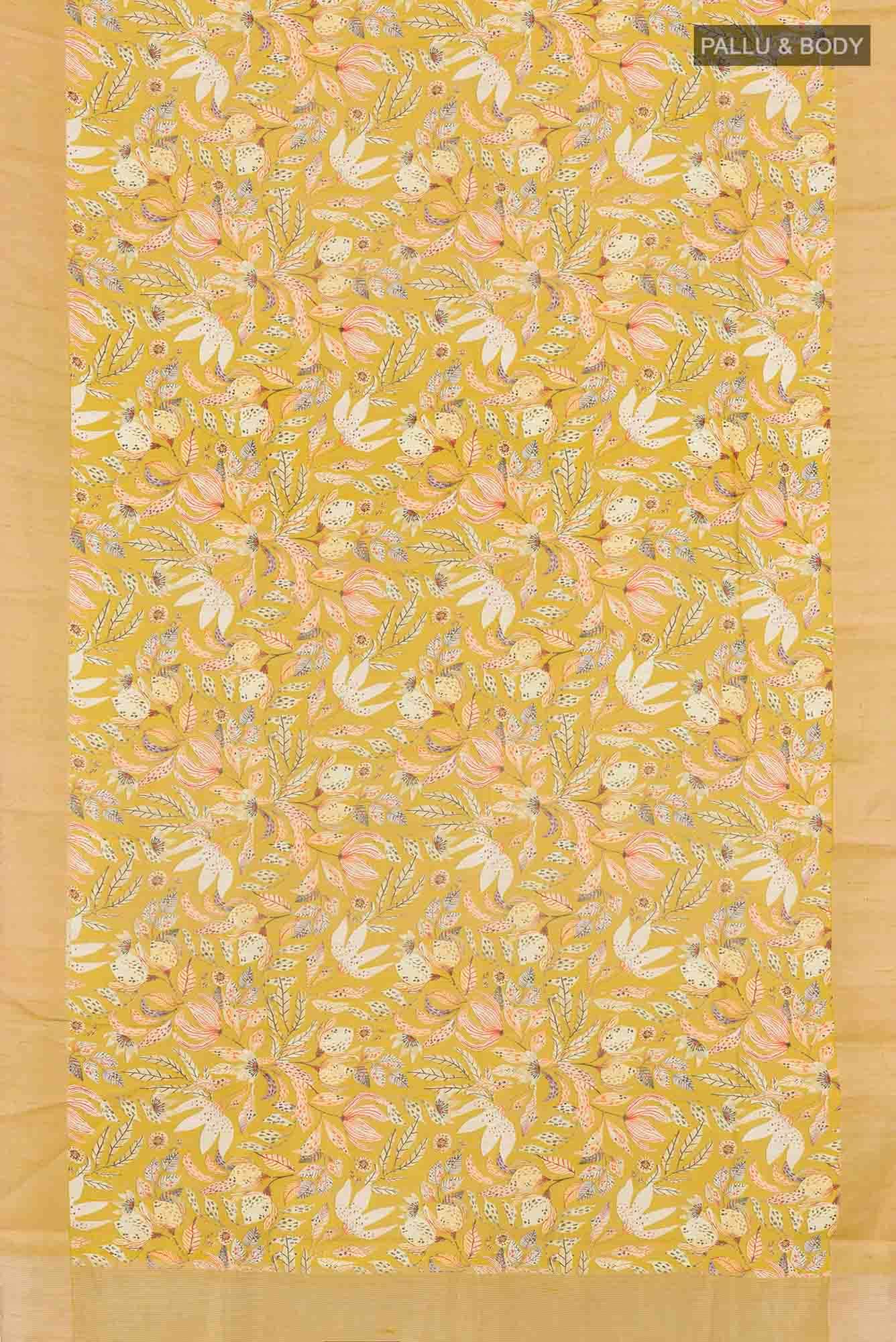 Yellow Tussar Silk Saree