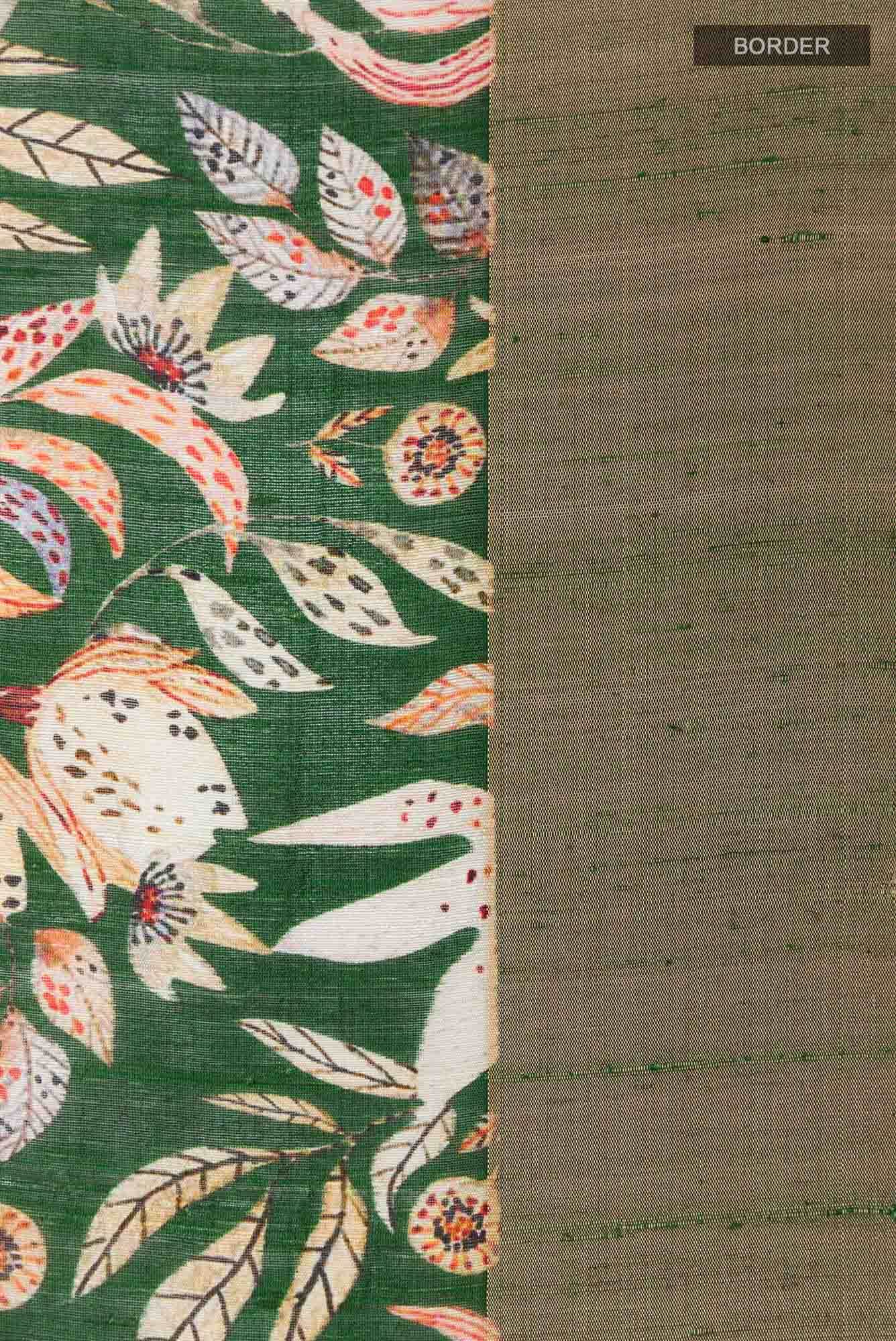 Green Tussar Silk Saree