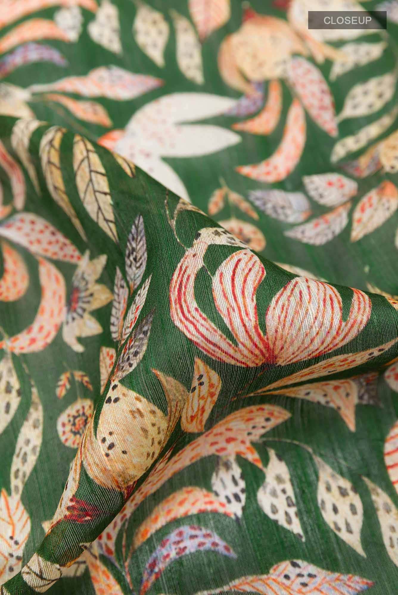 Green Tussar Silk Saree