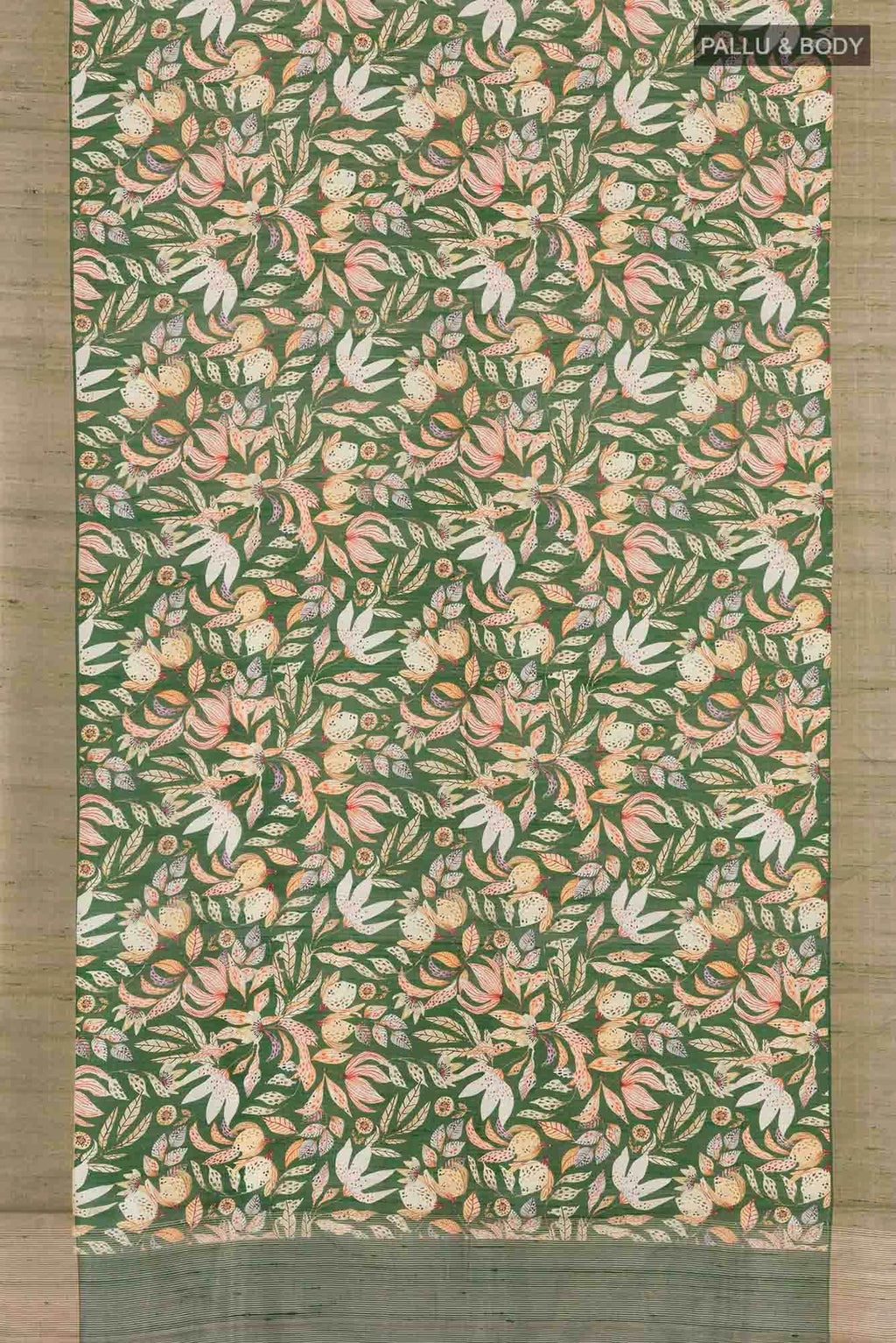 Green Tussar Silk Saree
