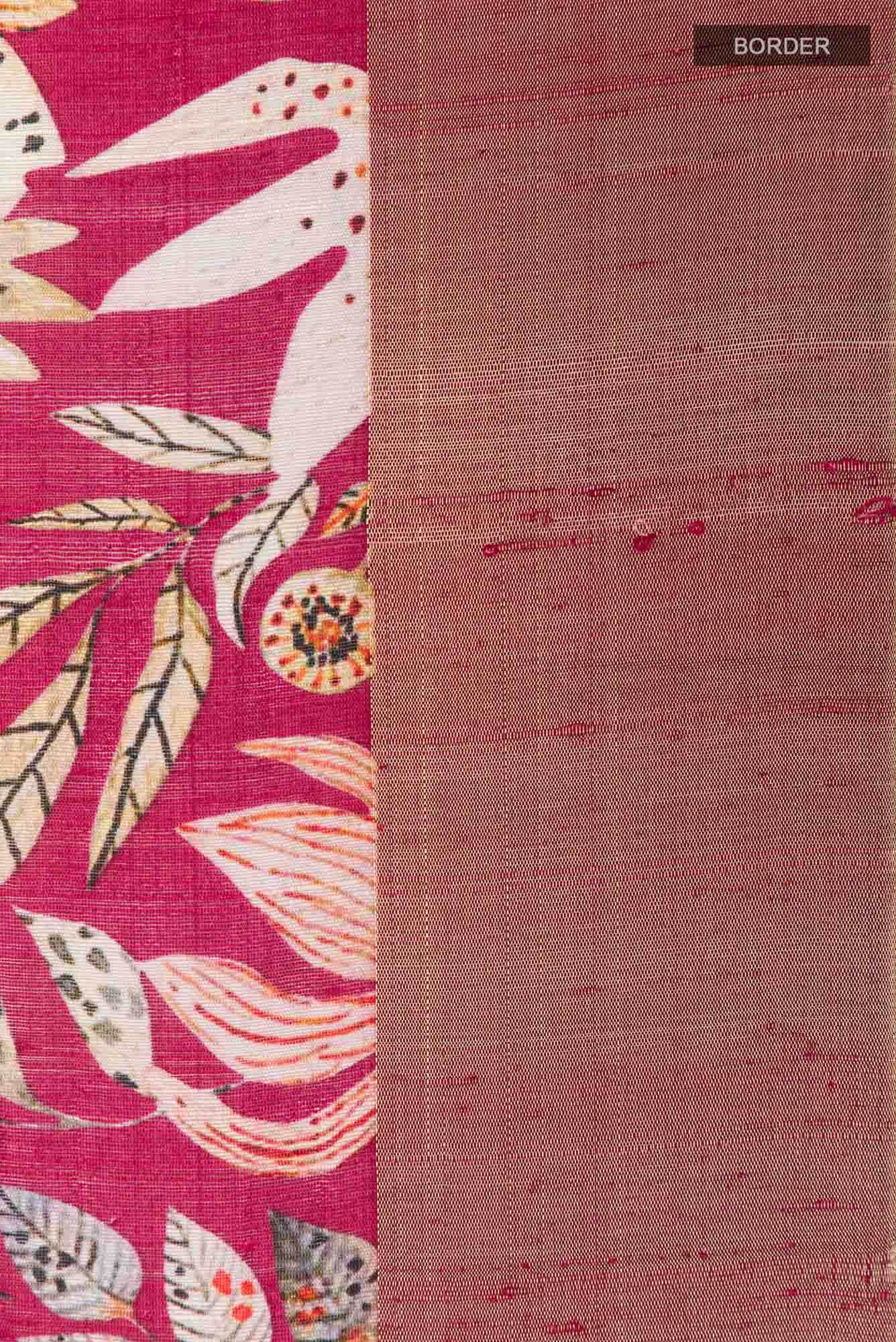Purple Tussar Silk Saree