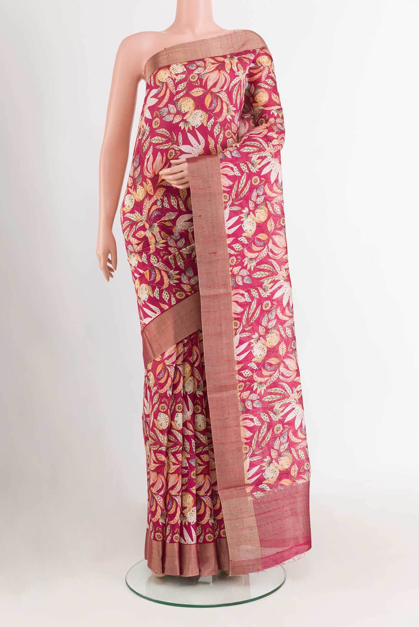Purple Tussar Silk Saree