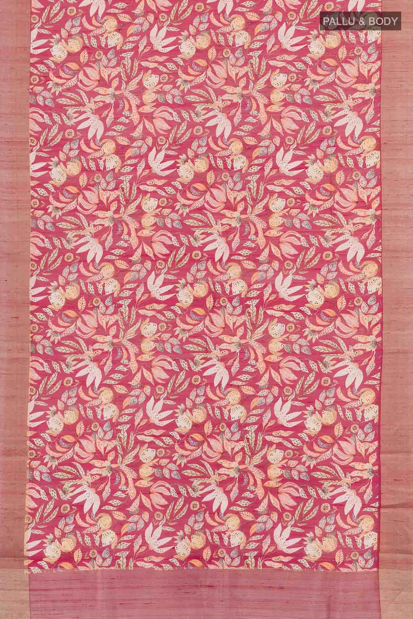 Purple Tussar Silk Saree