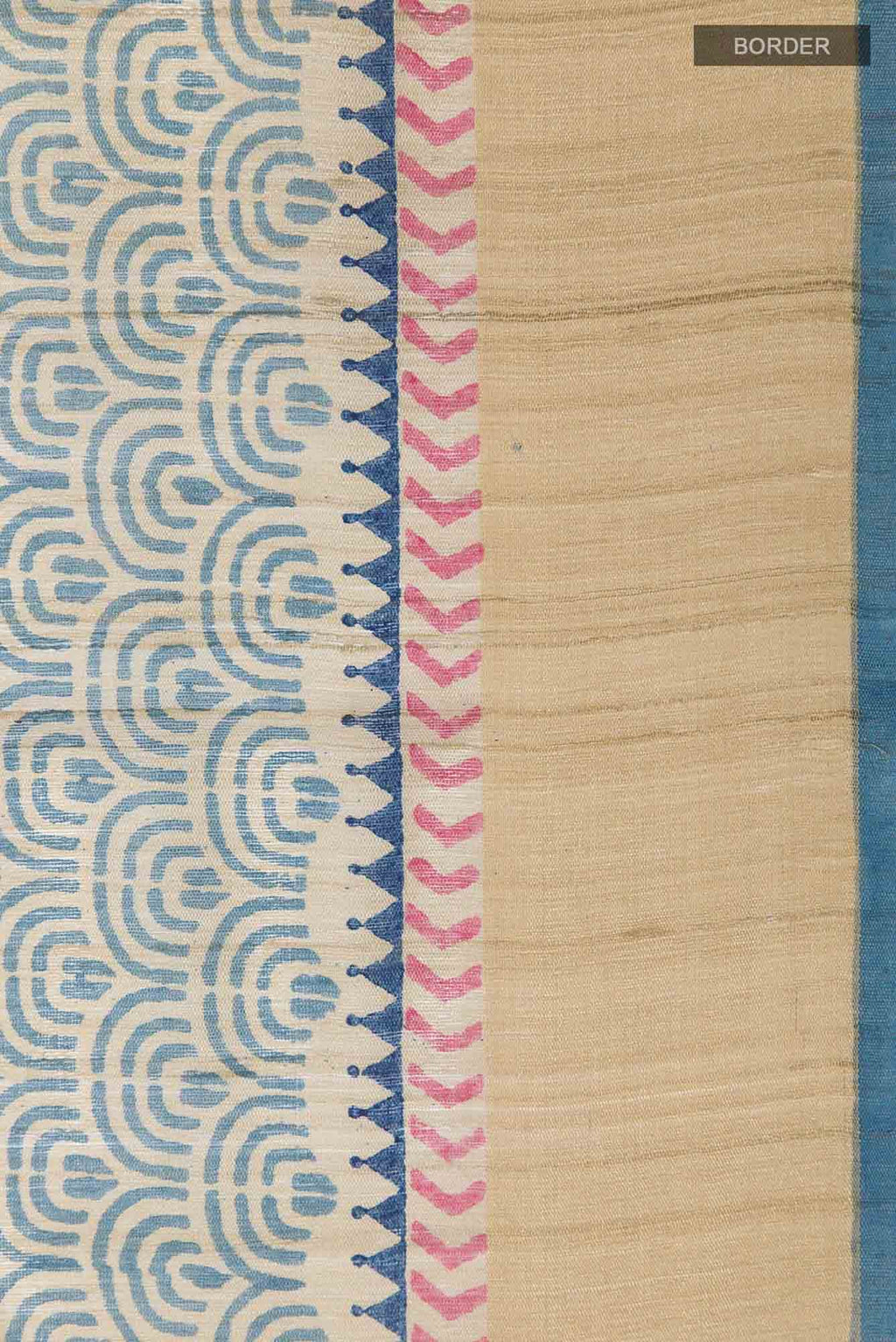 Beige Tussar Silk Saree