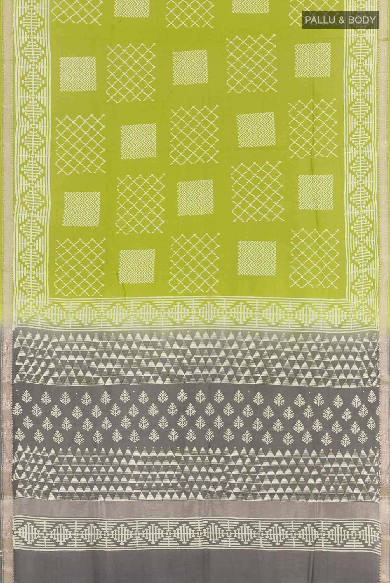 Green Blended Maheshwari Silk Cotton Saree