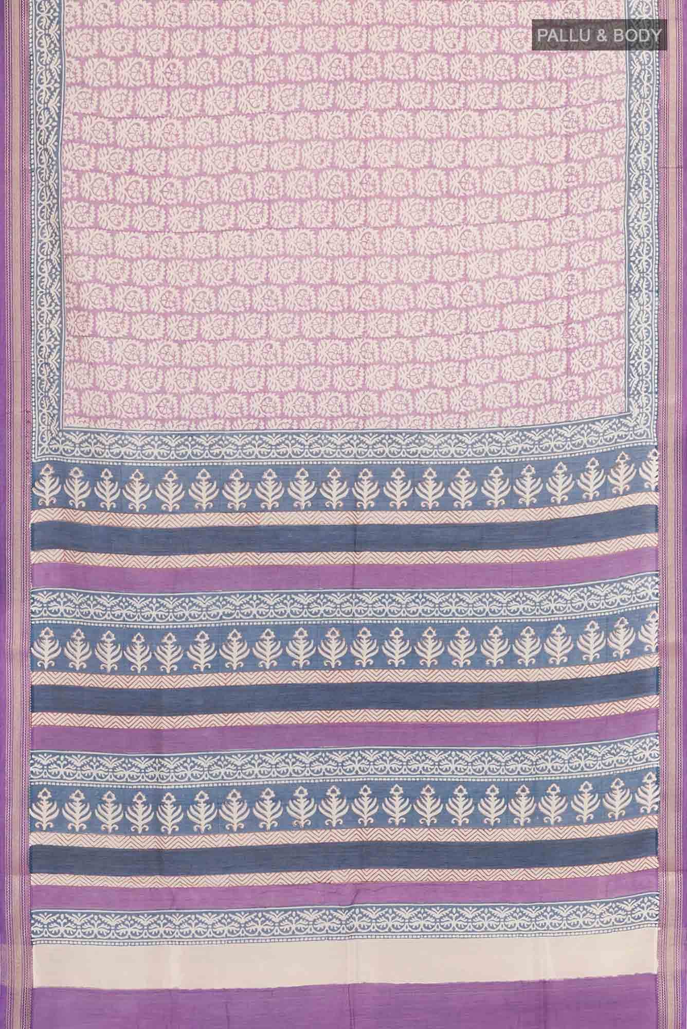 Lavender Blended Maheshwari Silk Cotton Saree