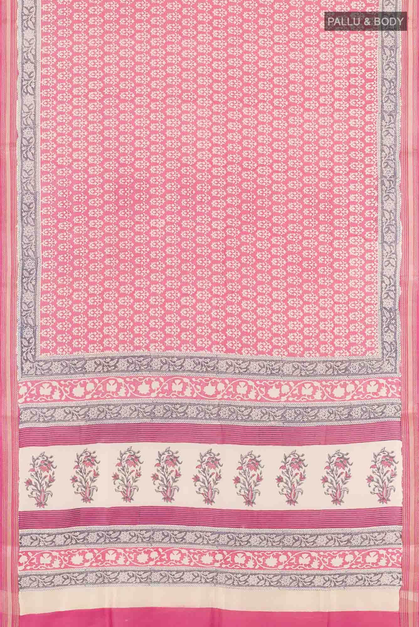 Dark Pink Blended Maheshwari Silk Cotton Saree