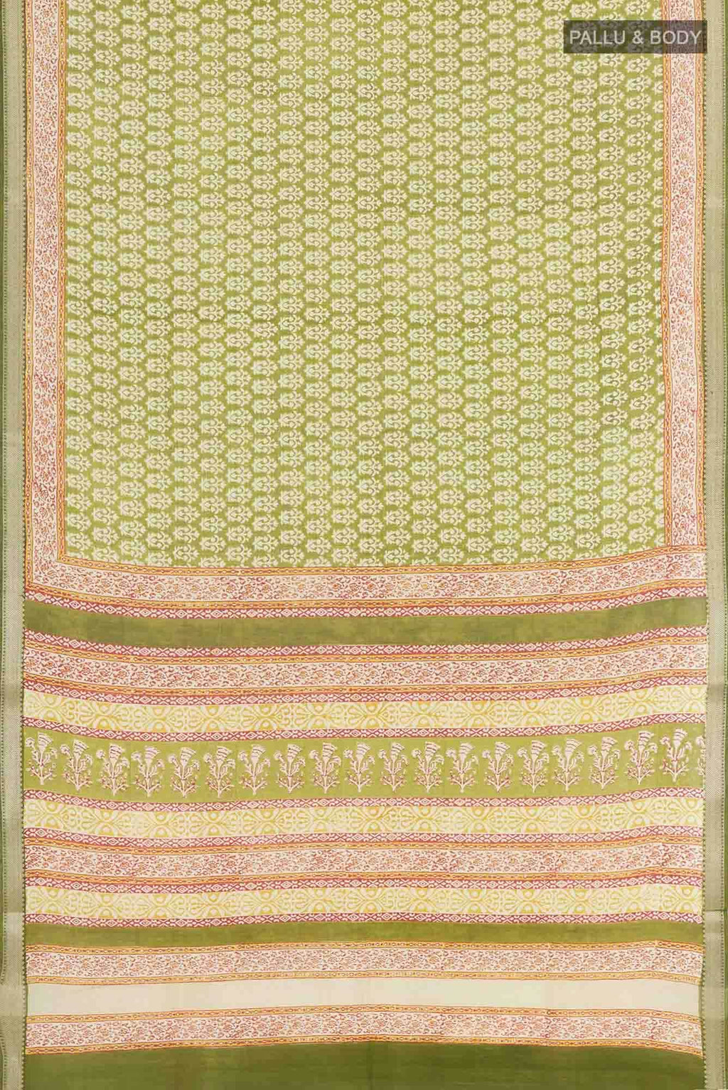 Green Blended Maheshwari Silk Cotton Saree