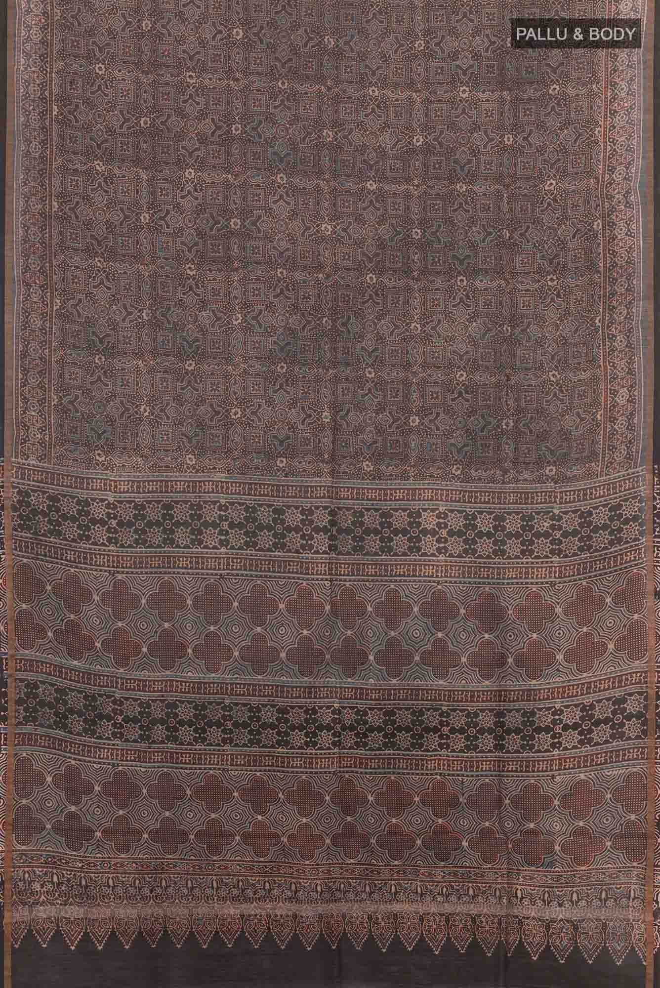 Black Blended Maheshwari Silk Cotton Saree