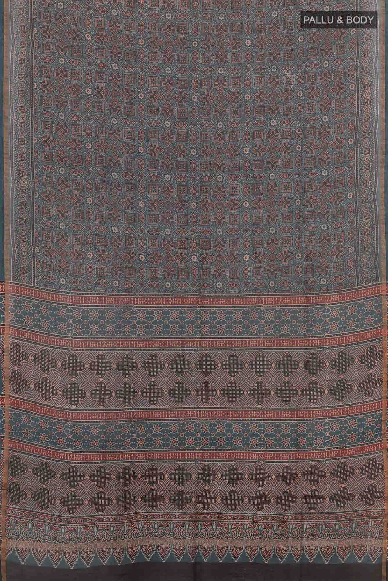 Blue Blended Maheshwari Silk Cotton Saree