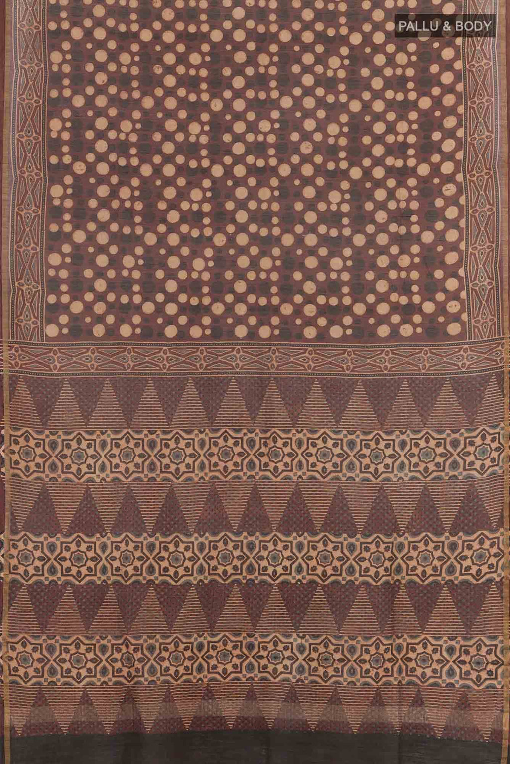 Brown Blended Maheshwari Silk Cotton Saree