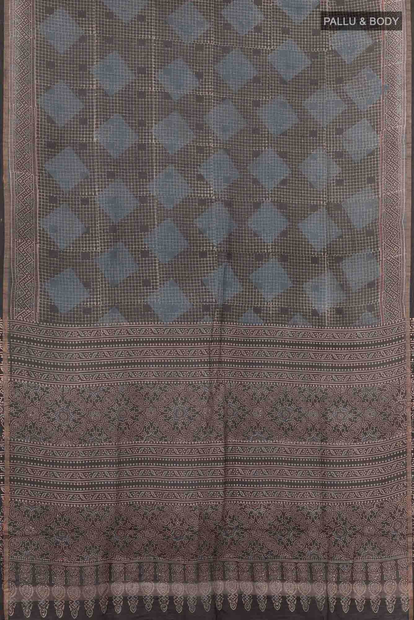 Black Blended Maheshwari Silk Cotton Saree