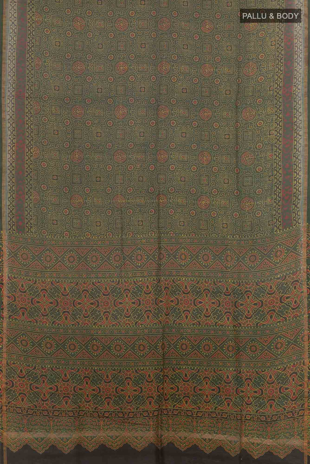 Green Blended Maheshwari Silk Cotton Saree