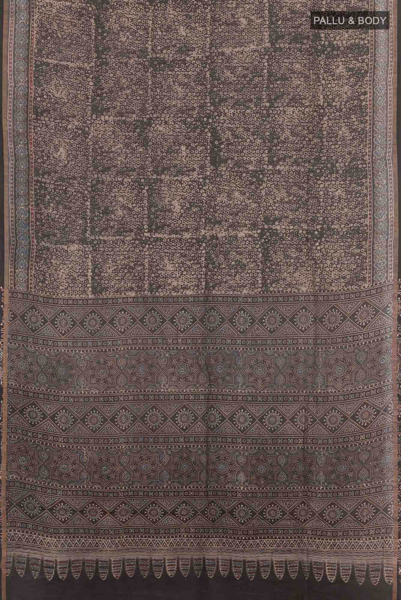 Black Blended Maheshwari Silk Cotton Saree