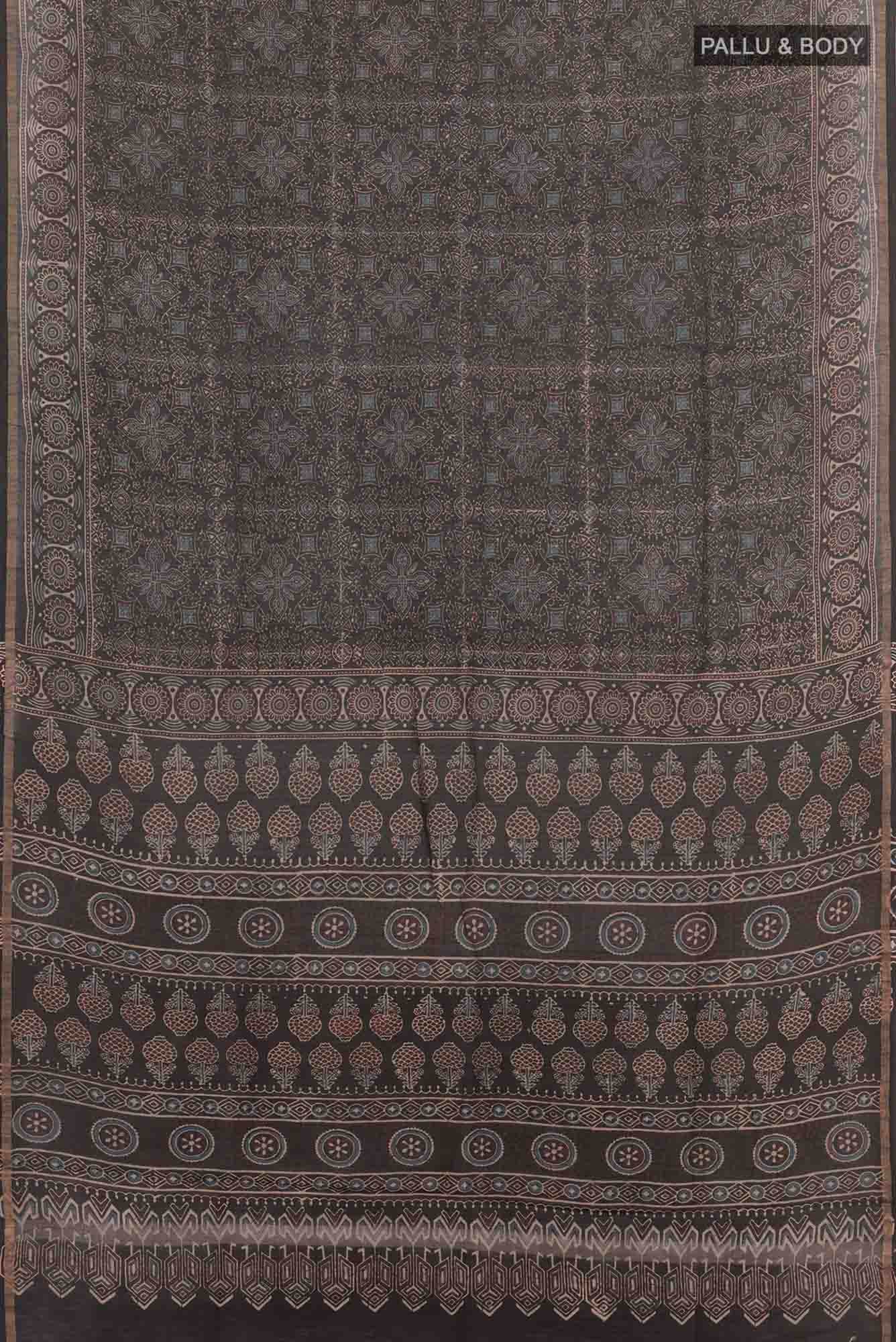 Black Blended Maheshwari Silk Cotton Saree