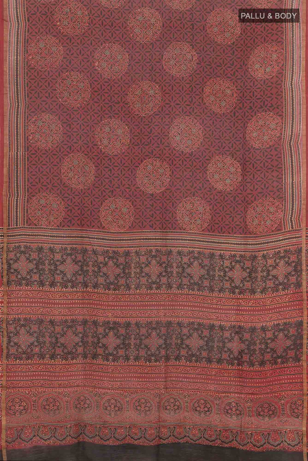 Maroon Blended Maheshwari Silk Cotton Saree