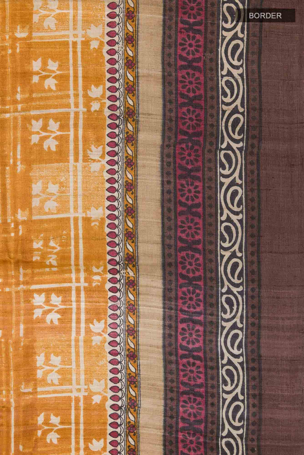Yellow Tussar Silk Saree