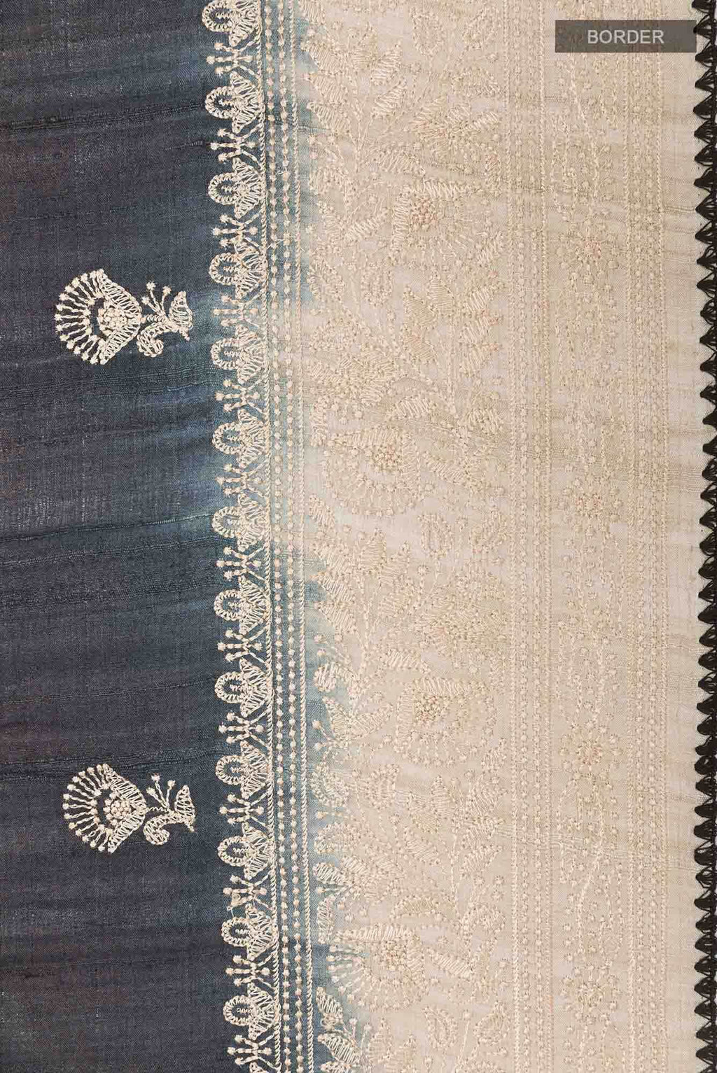 Black Tussar Silk Saree