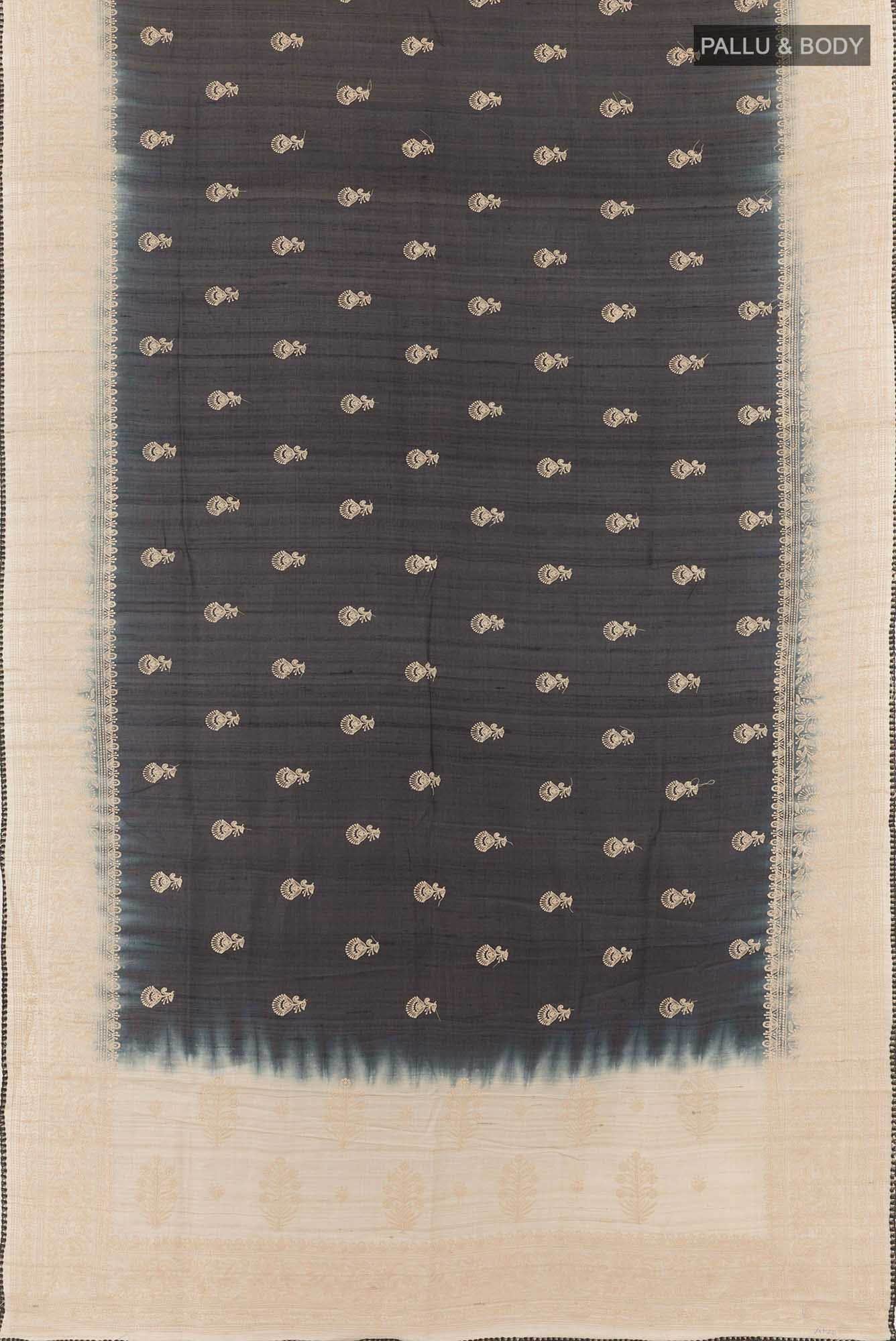 Black Tussar Silk Saree