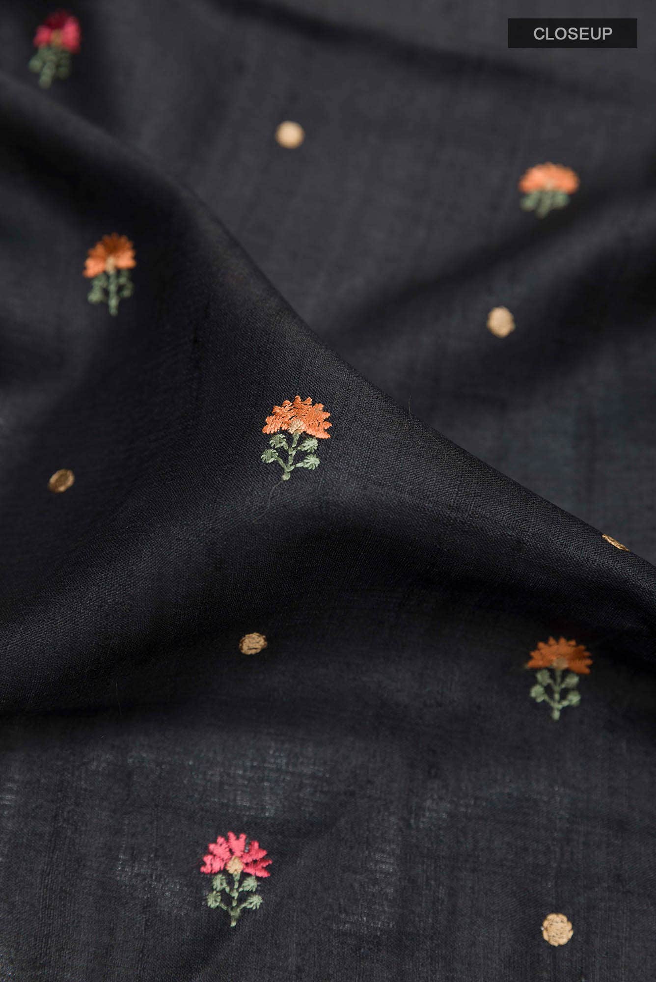 Black Tussar Silk Saree