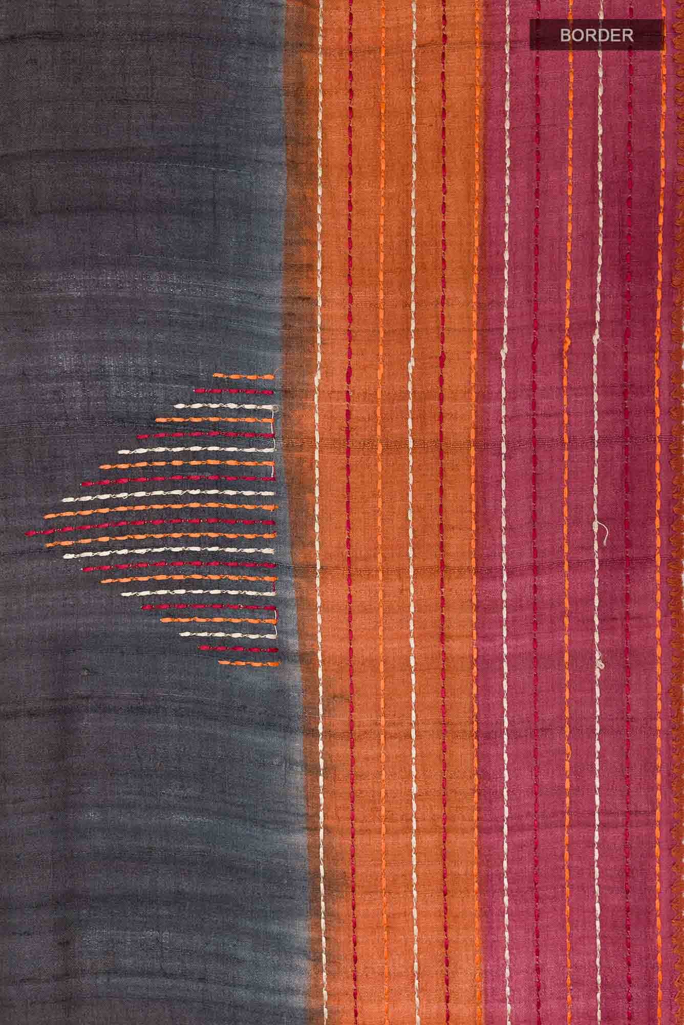 Black Tussar Silk Saree