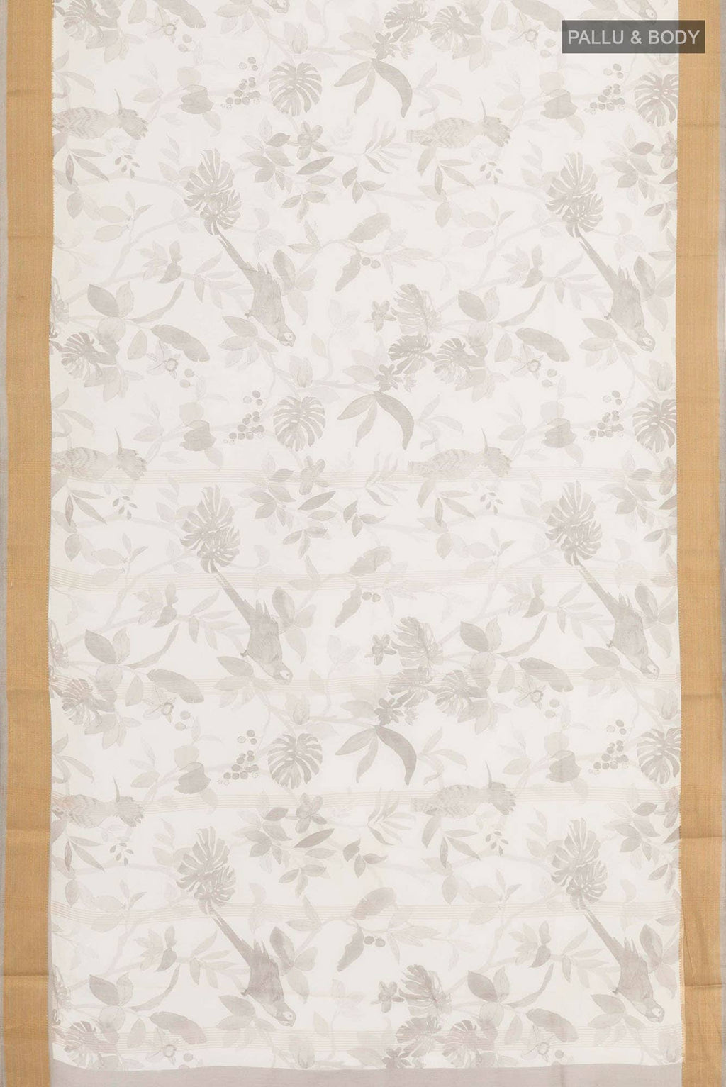White Blended Maheshwari Silk Cotton Saree