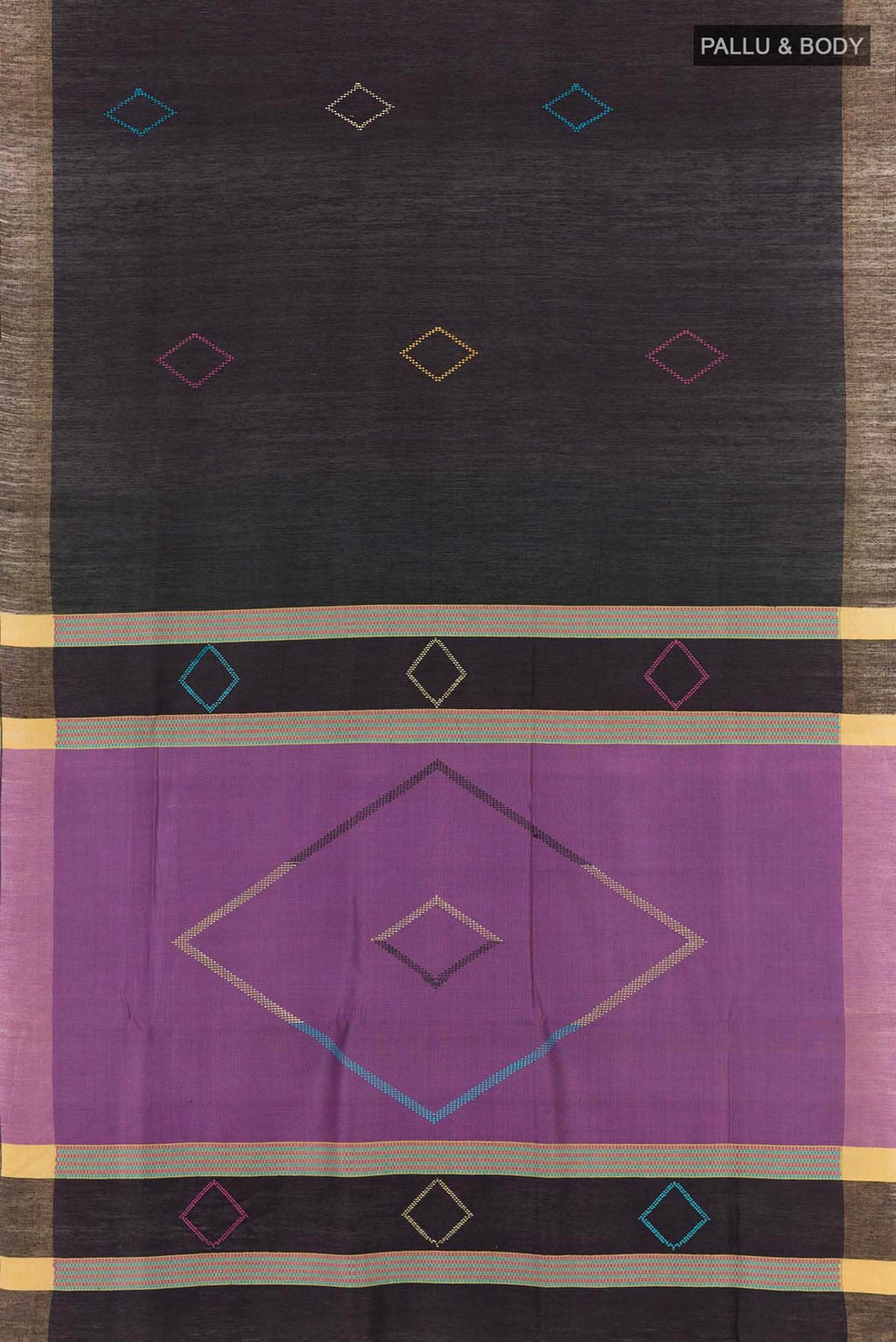 Black Tussar Silk Saree