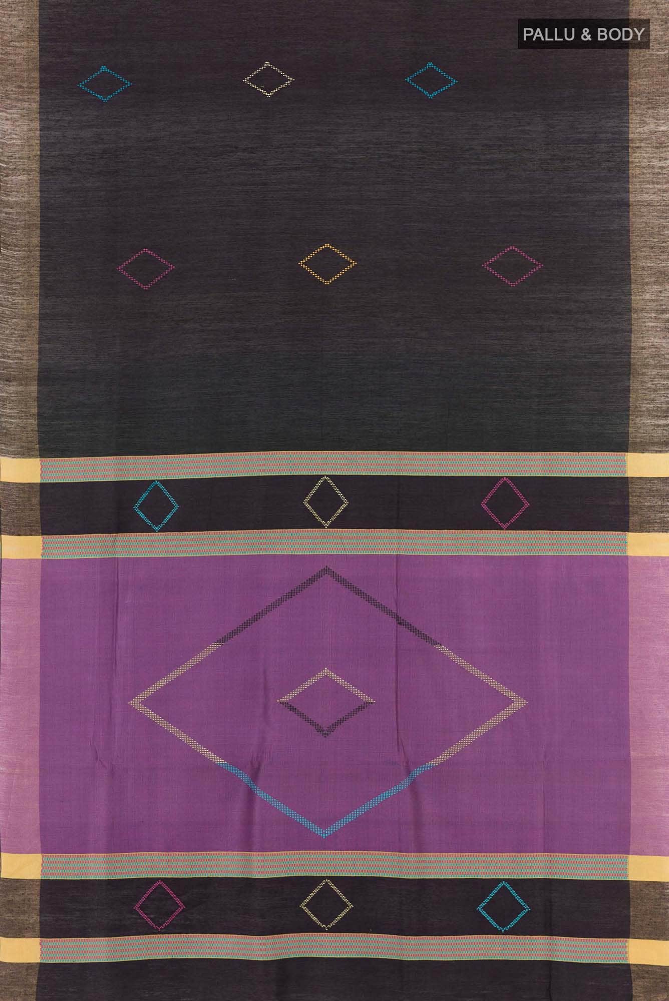 Black Tussar Silk Saree