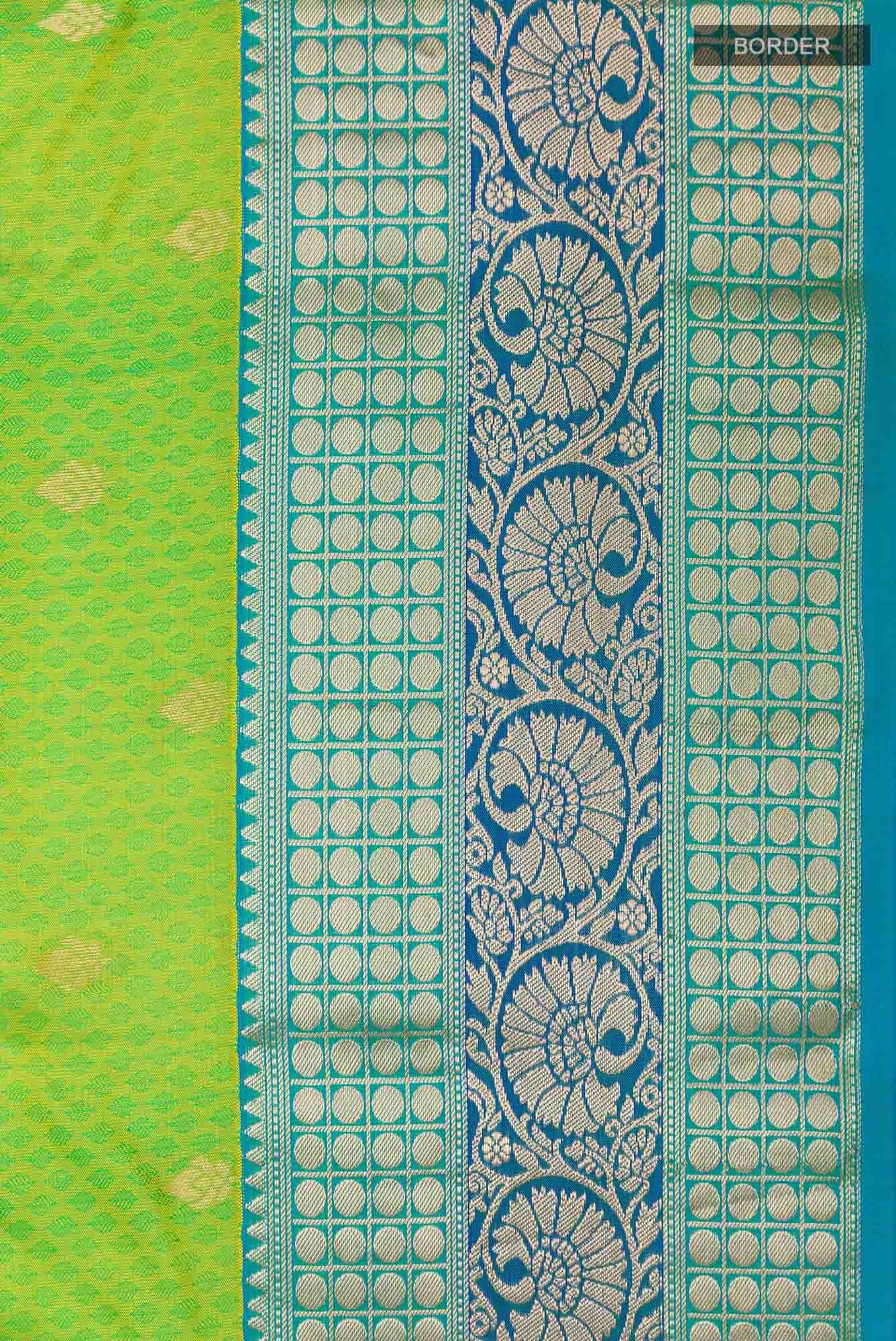 Parrot Green Kanchipuram Silk Saree