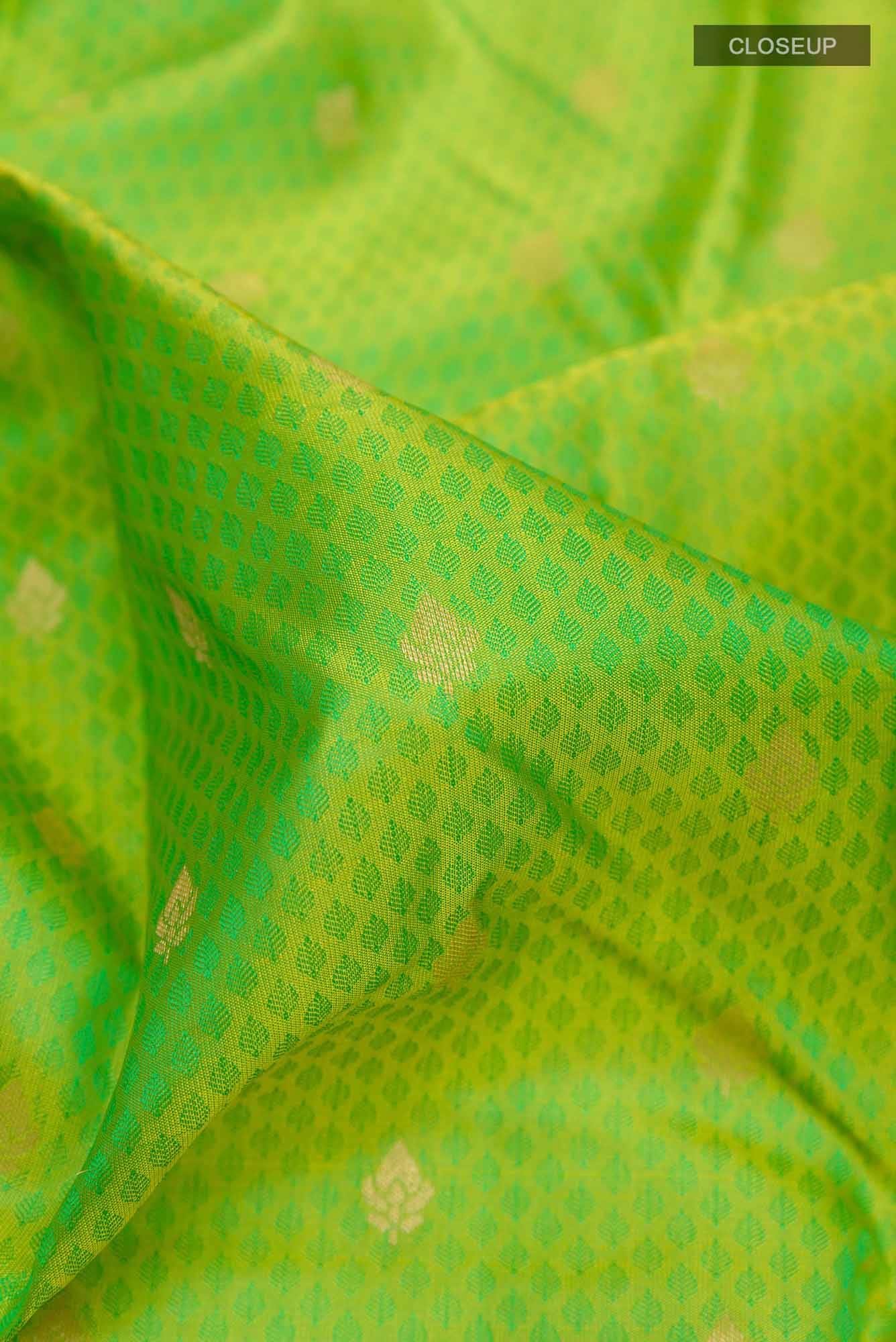 Parrot Green Kanchipuram Silk Saree